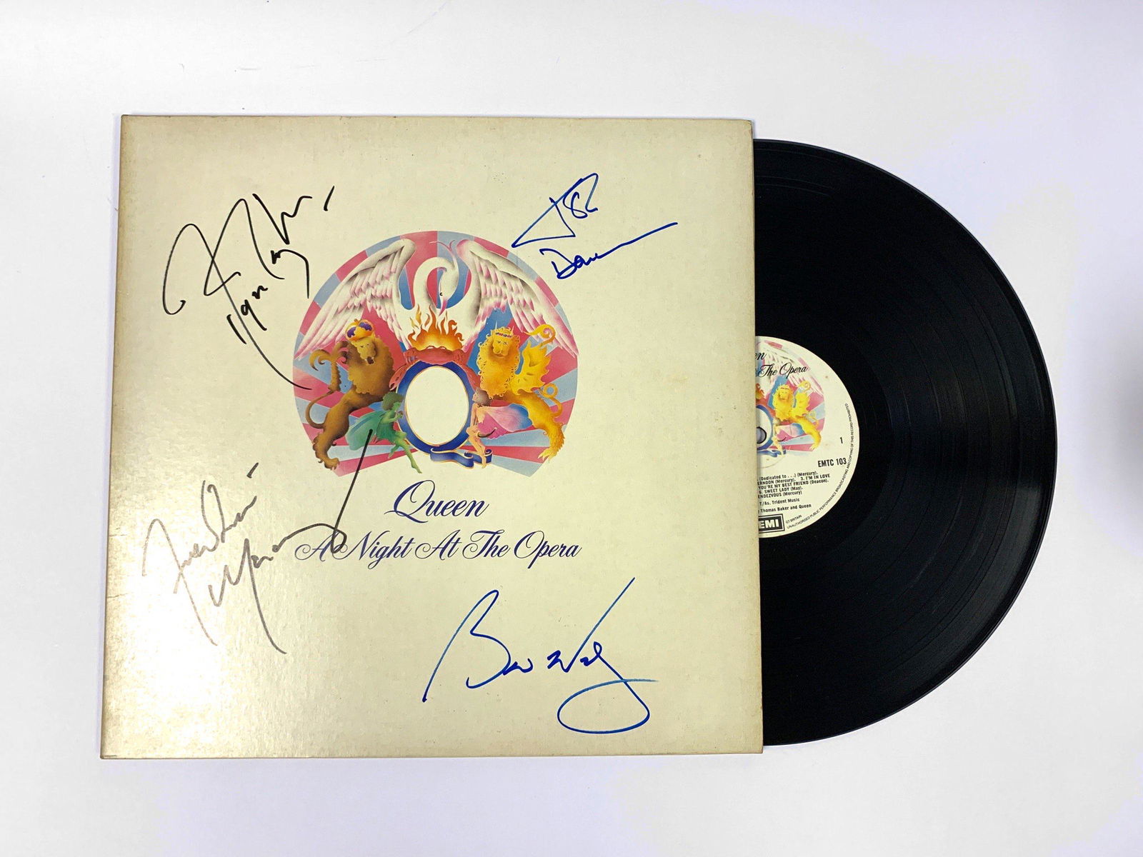 Autograph Signed Queen Night At The Opera Vinyl