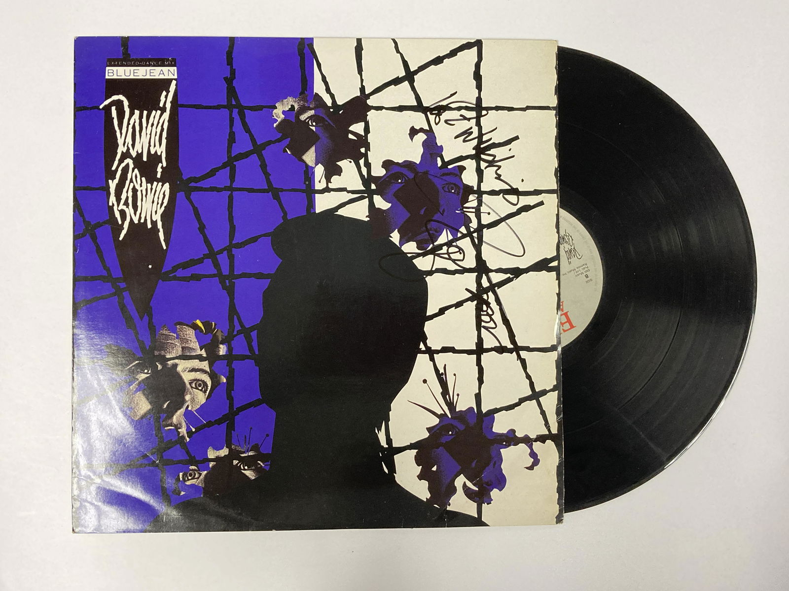 Autograph Signed David Bowie Blue Jean Vinyl (1 of 1)