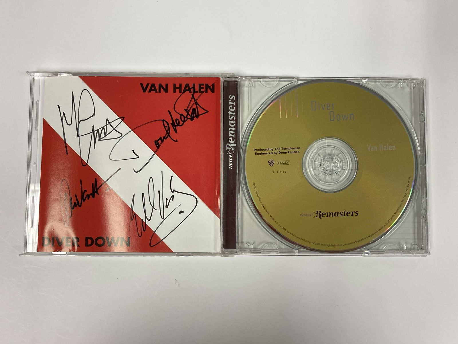 Autograph Signed Van Halen Diver Down Cd (1 of 1)
