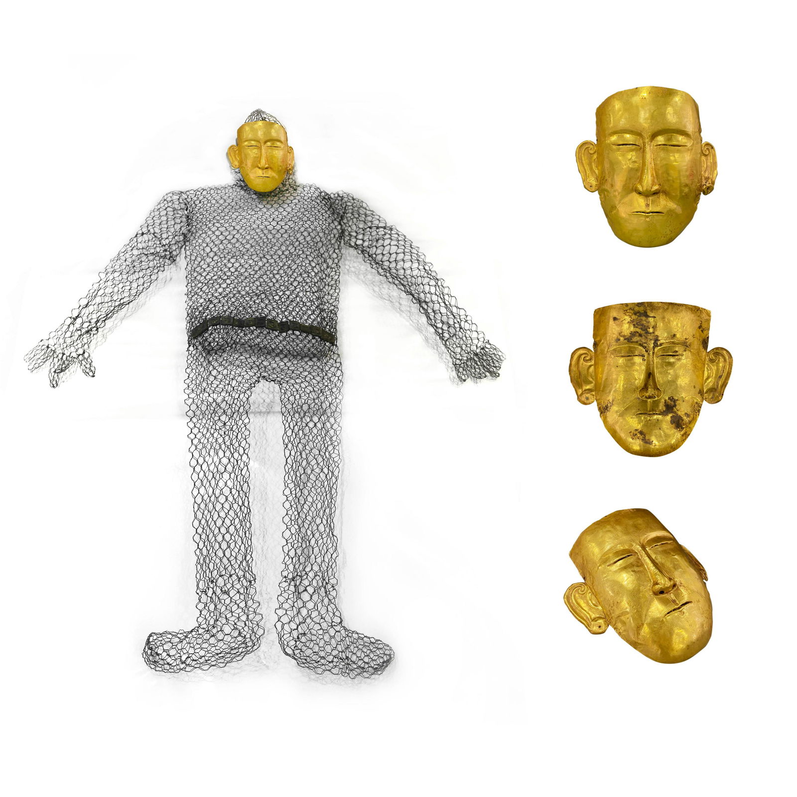 Pure gold mask of liao Dynasty (1 of 7)