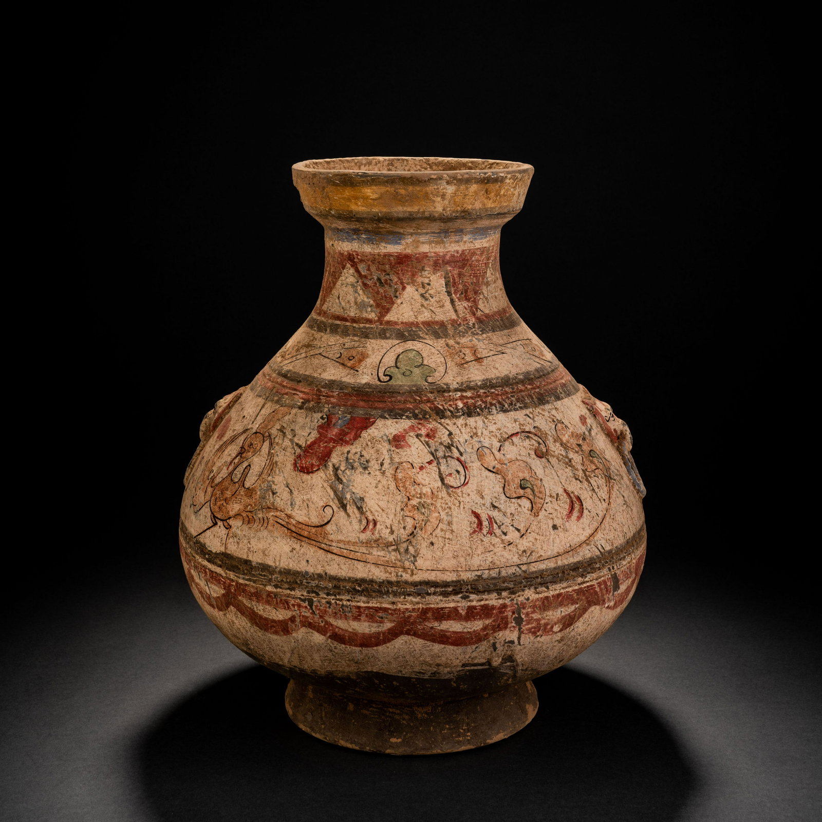 Han Dynasty painted animal pattern pottery pot (1 of 11)