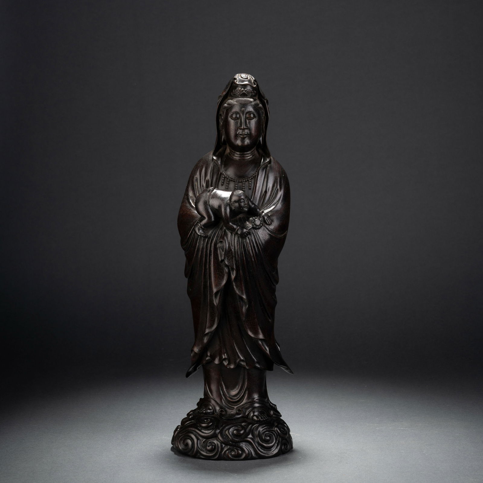 Qing Dynasty Agarwood Guanyin Standing Statue (1 of 10)