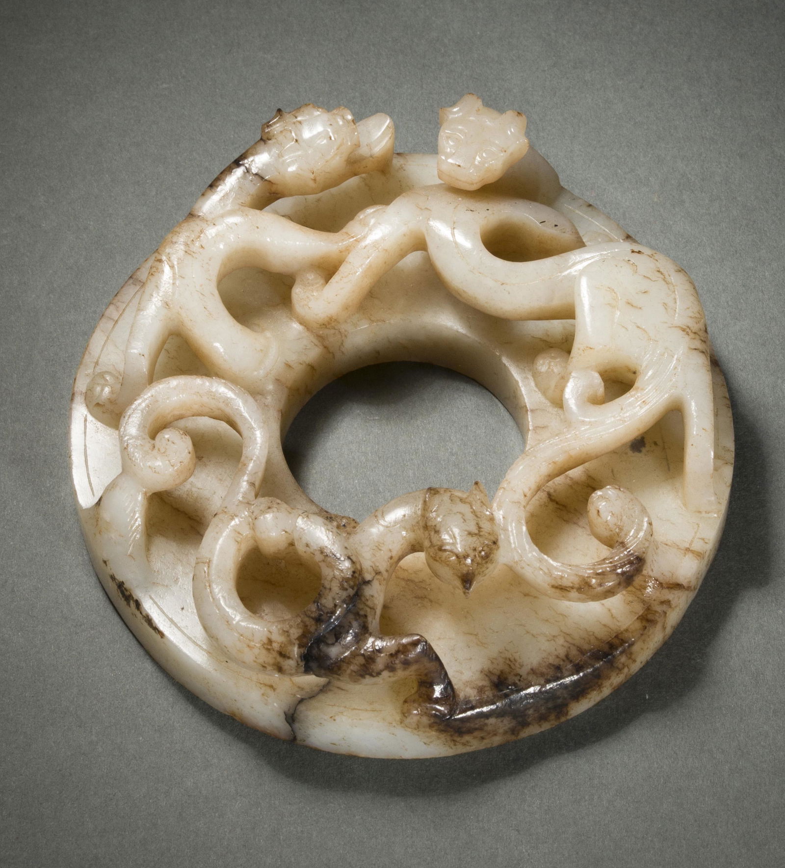 Han Dynasty Hetian Jade Dragon Pattern Jade Bi (1 of 7)