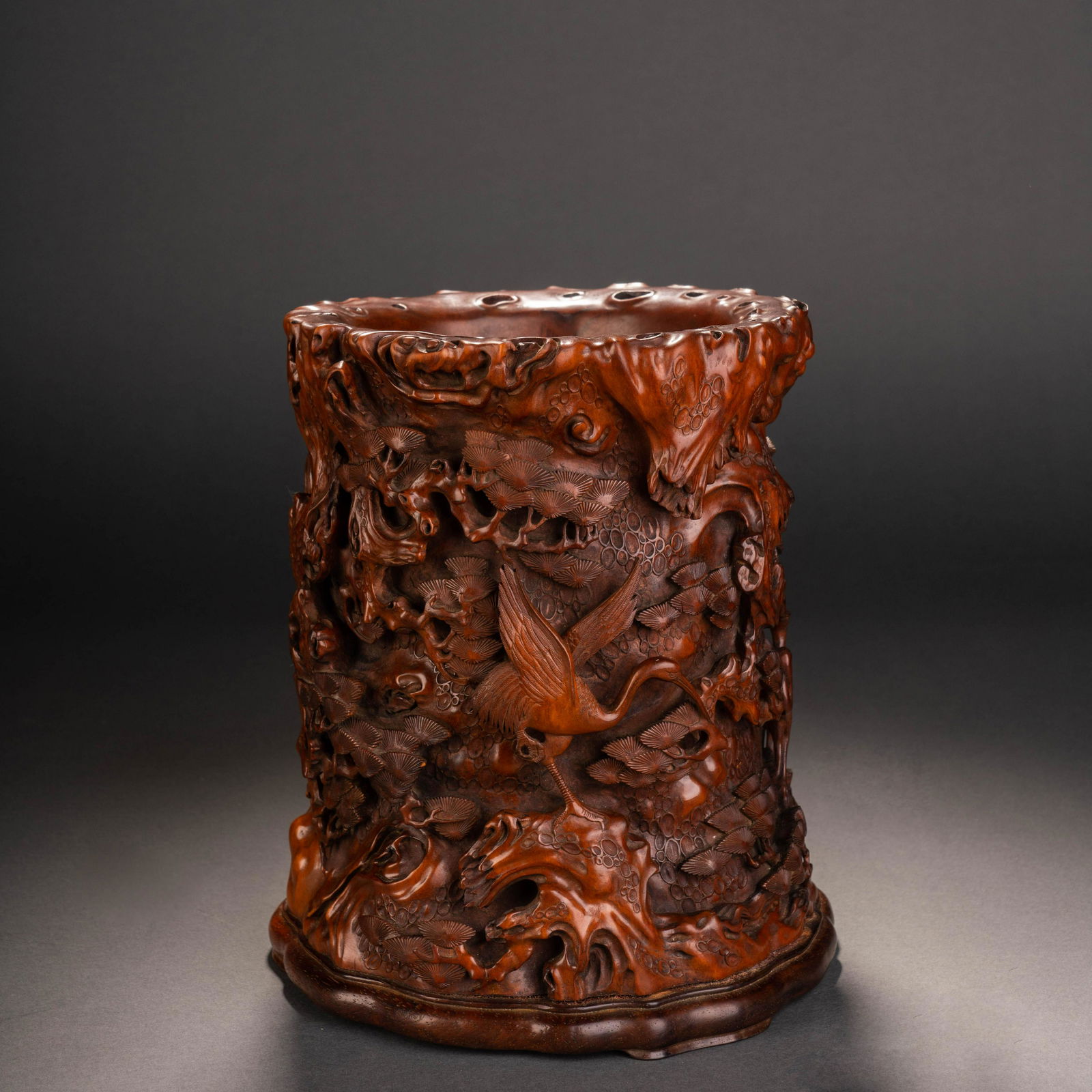 Qing Dynasty wood carving pen holder (1 of 11)