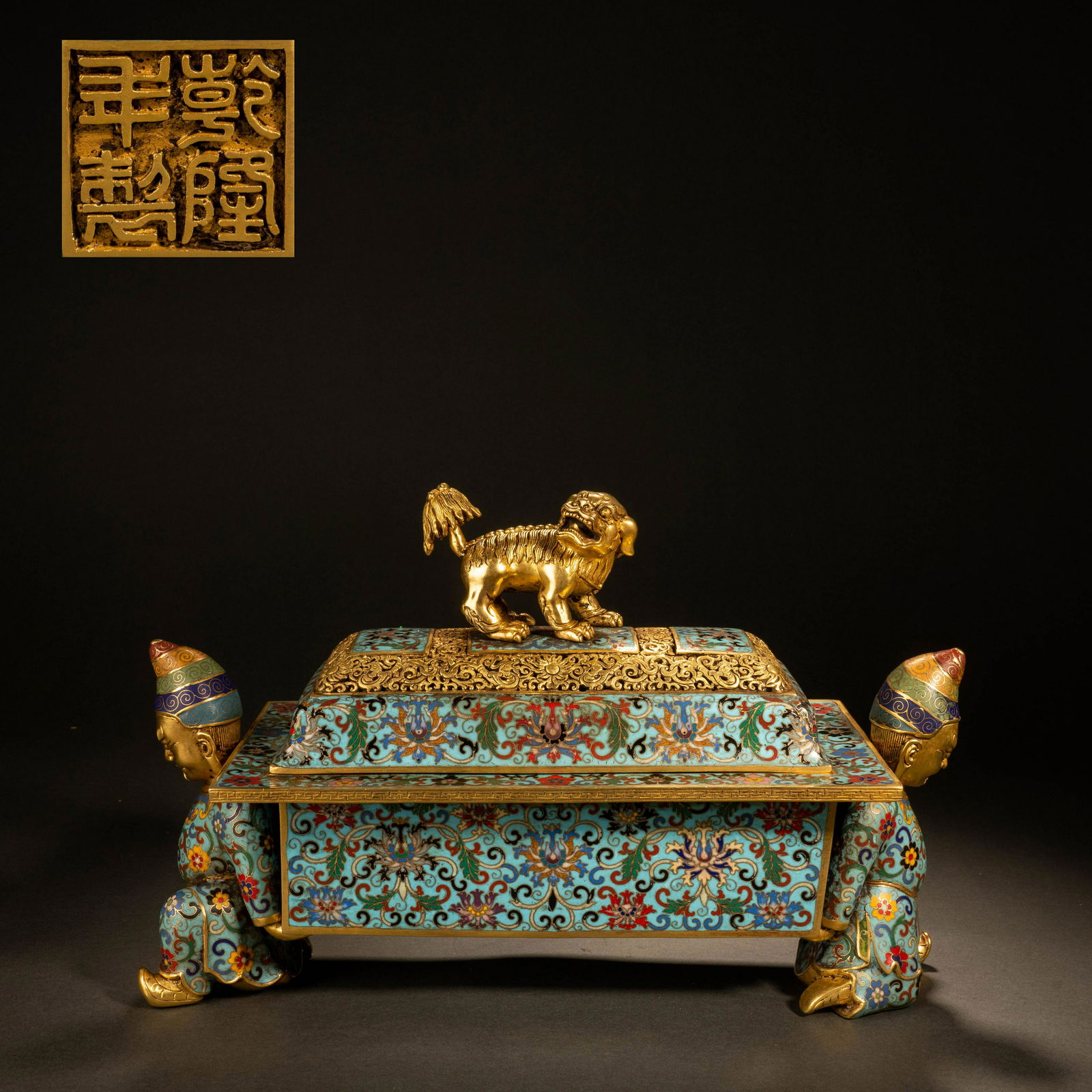 Qing Dynasty cloisonnÃ© enamel Huren offering treasure lion button aromatherapy (1 of 10)