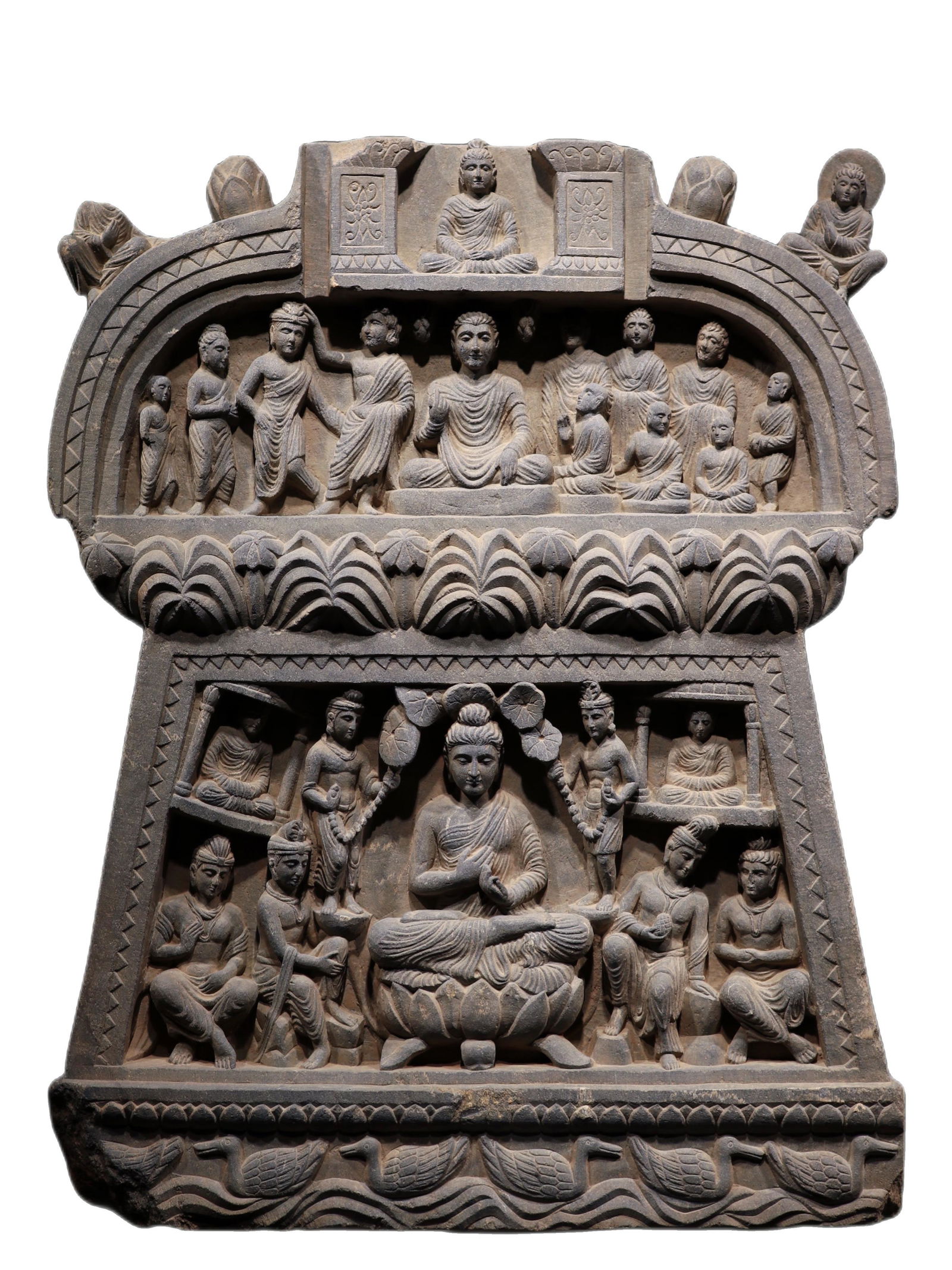 Gandhara Grey Schist Buddha Story (1 of 9)