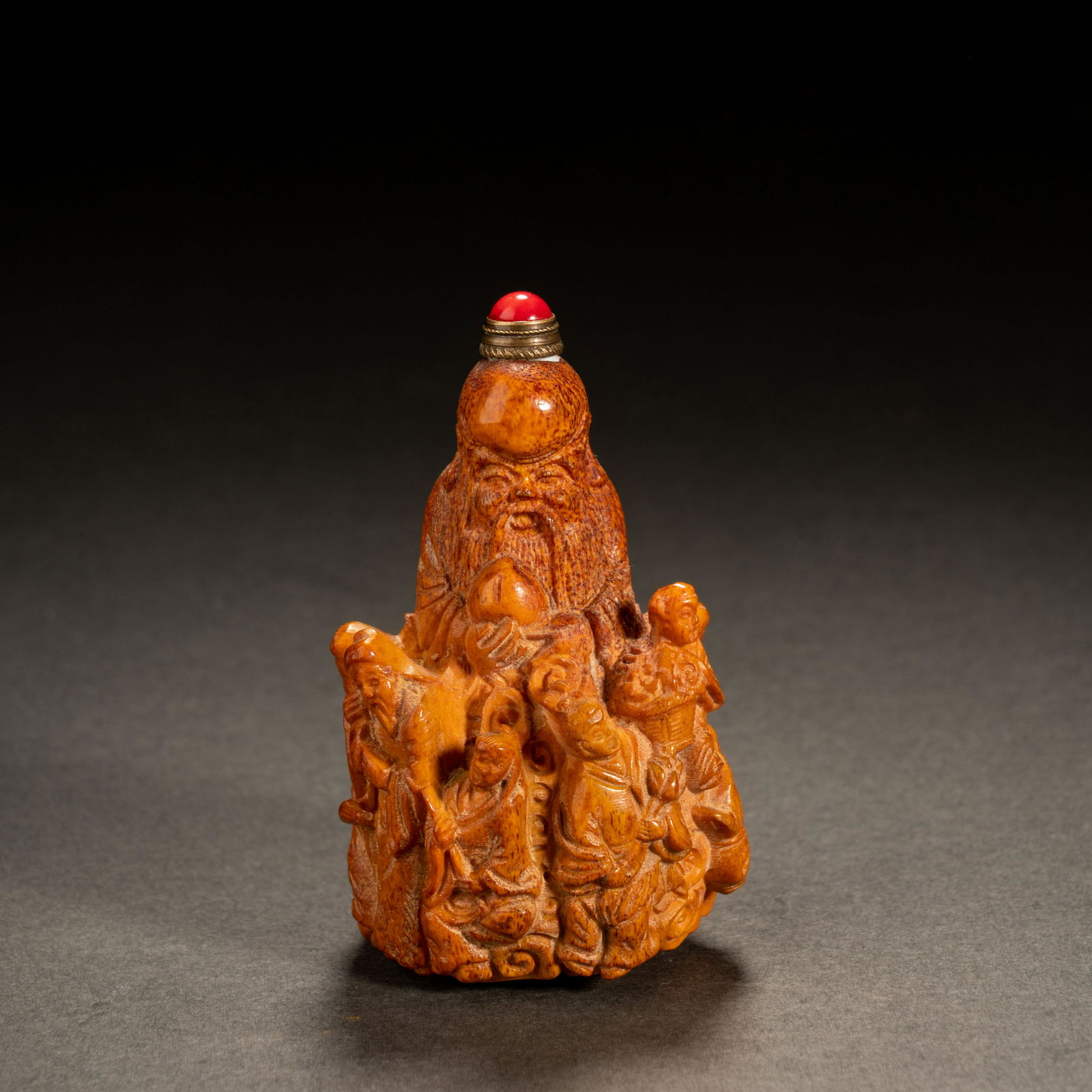 Qing Dynasty Nucleocarved Figure Snuff Bottle (1 of 7)