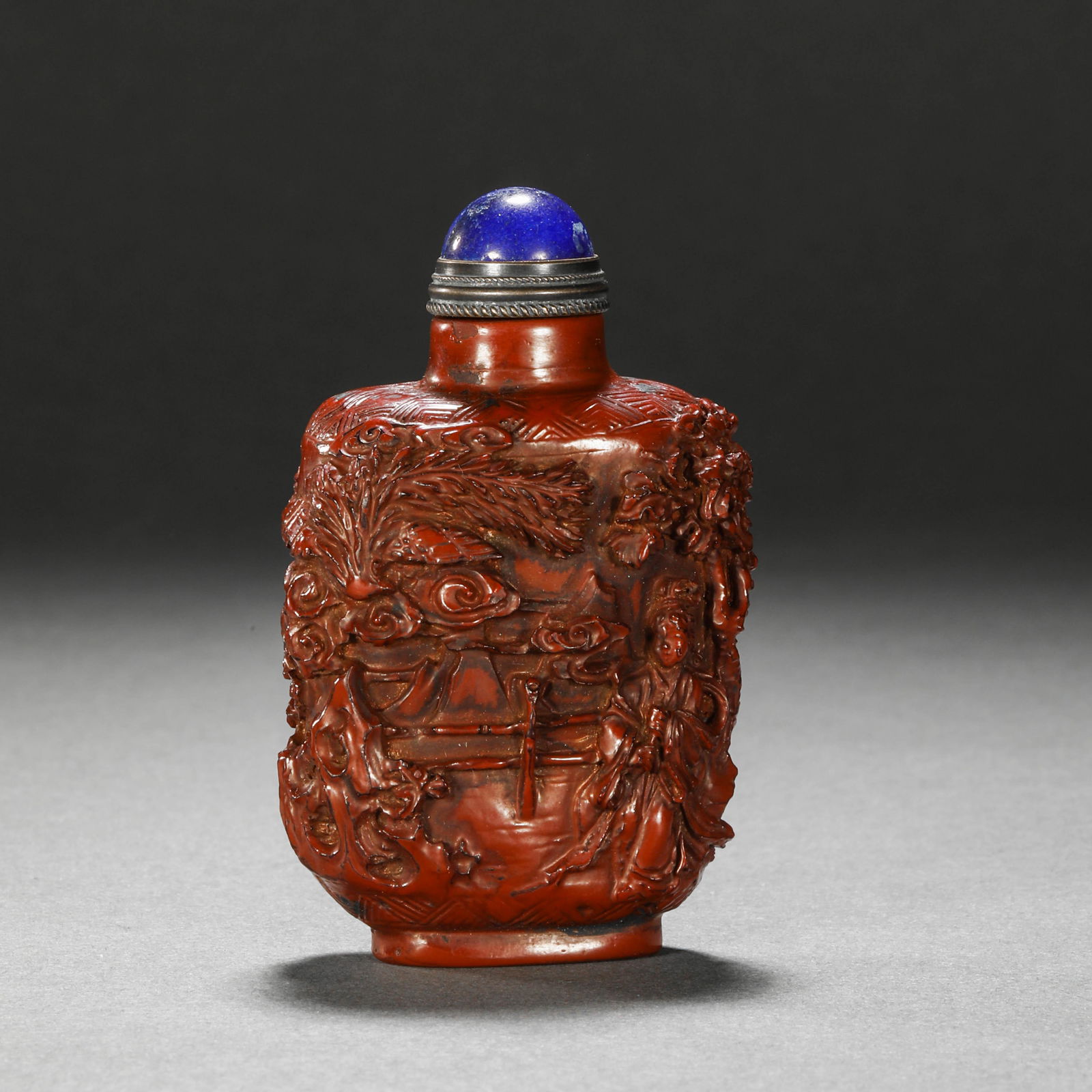 Qing Dynasty Lacquer Character Story Snuff Bottle (1 of 8)