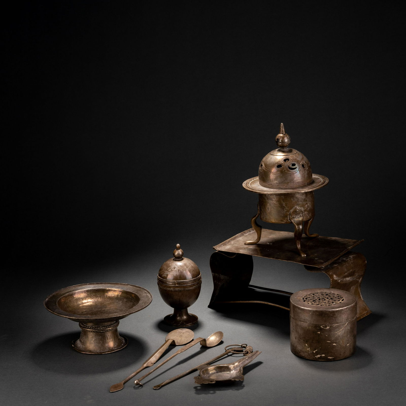 A set of silver incense utensils in Song Dynasty (1 of 11)
