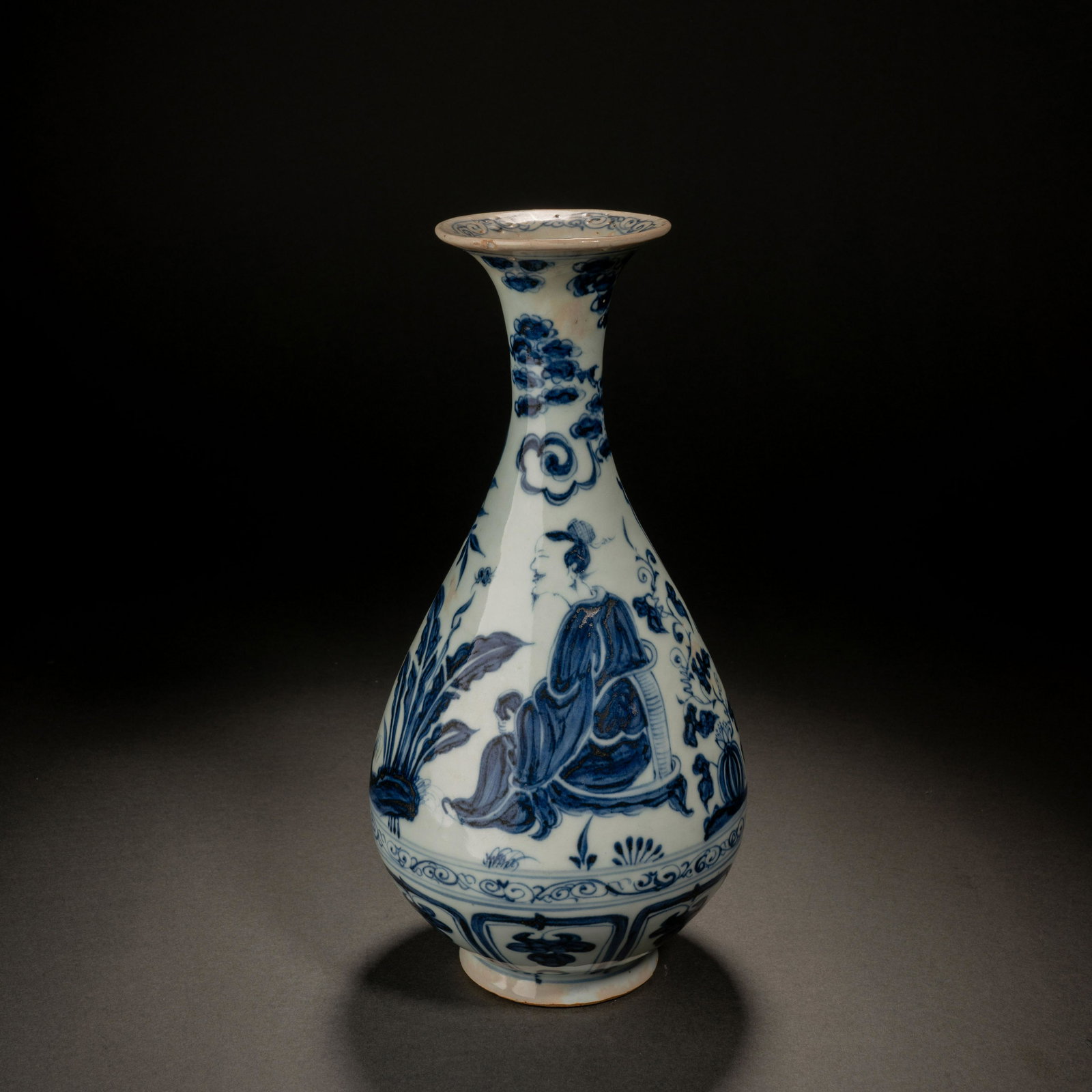 Yuan Dynasty blue and white figure Yuhuchun (1 of 9)