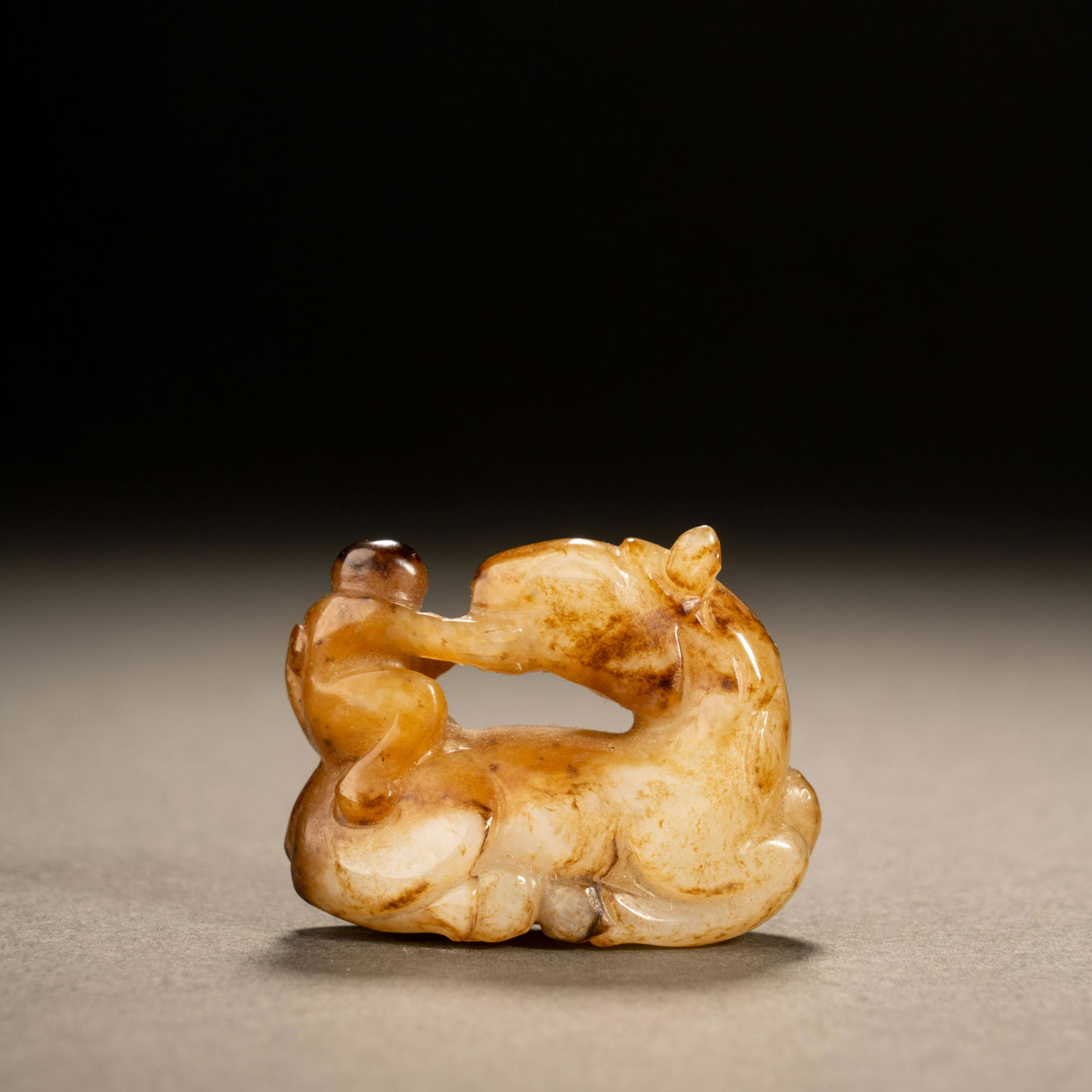 Han Dynasty Hetian jade figures riding horses (1 of 6)