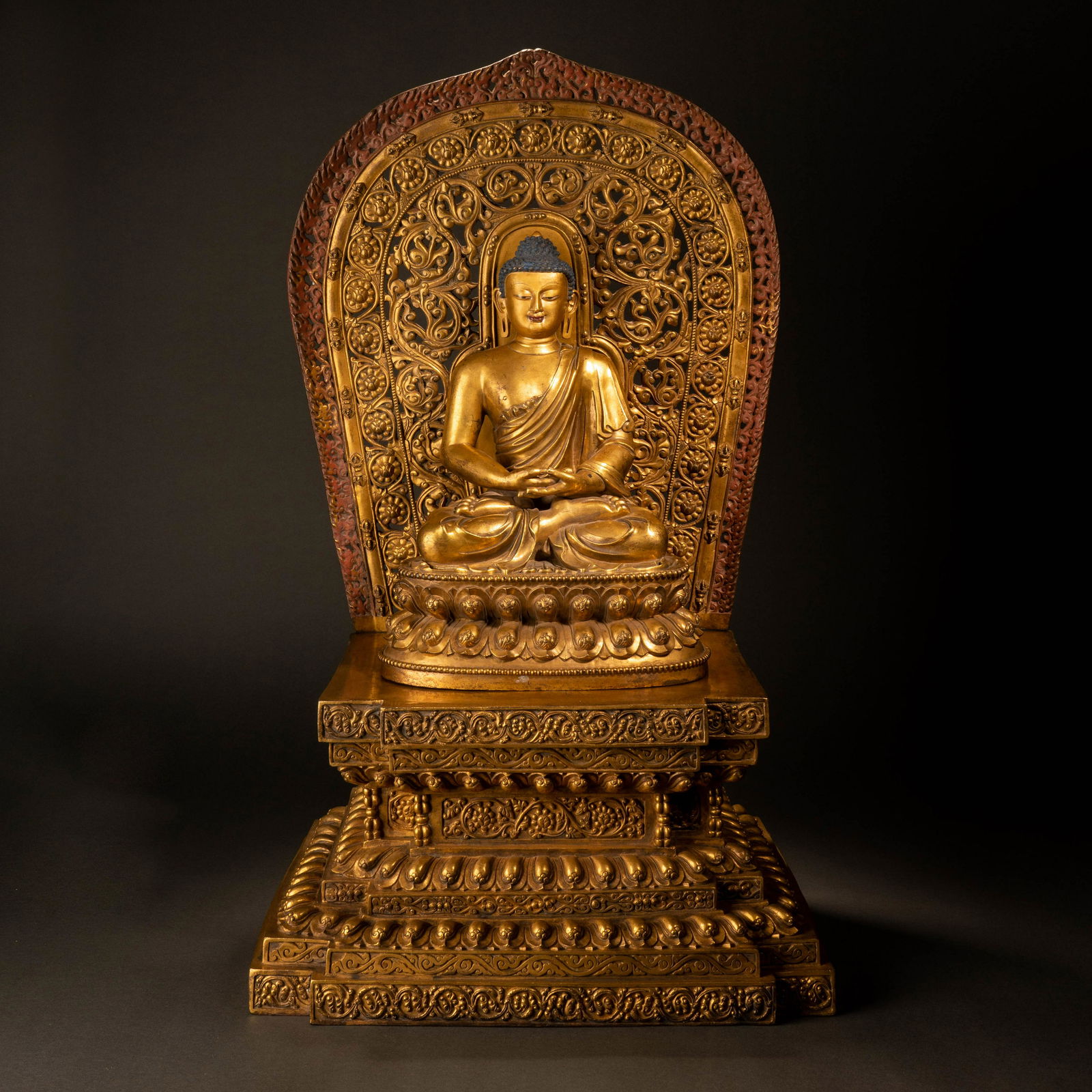 A gilt bronze statue of Sakyamuni in Qing Dynasty (1 of 10)