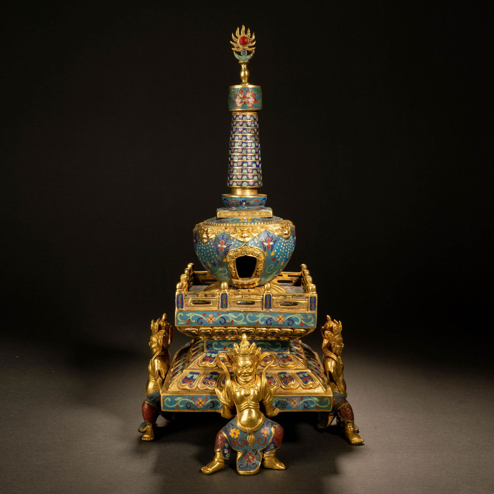 Qing dynasty cloisonnÃ© enamel stupa (1 of 9)