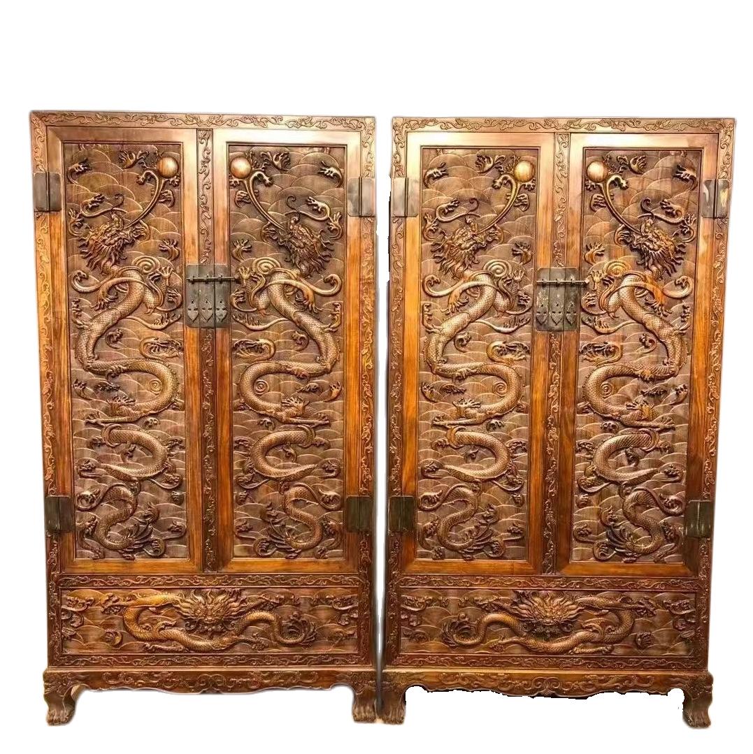 Qing Dynasty Huanghuali Water Dragon Square Corner Cabinet (1 of 9)