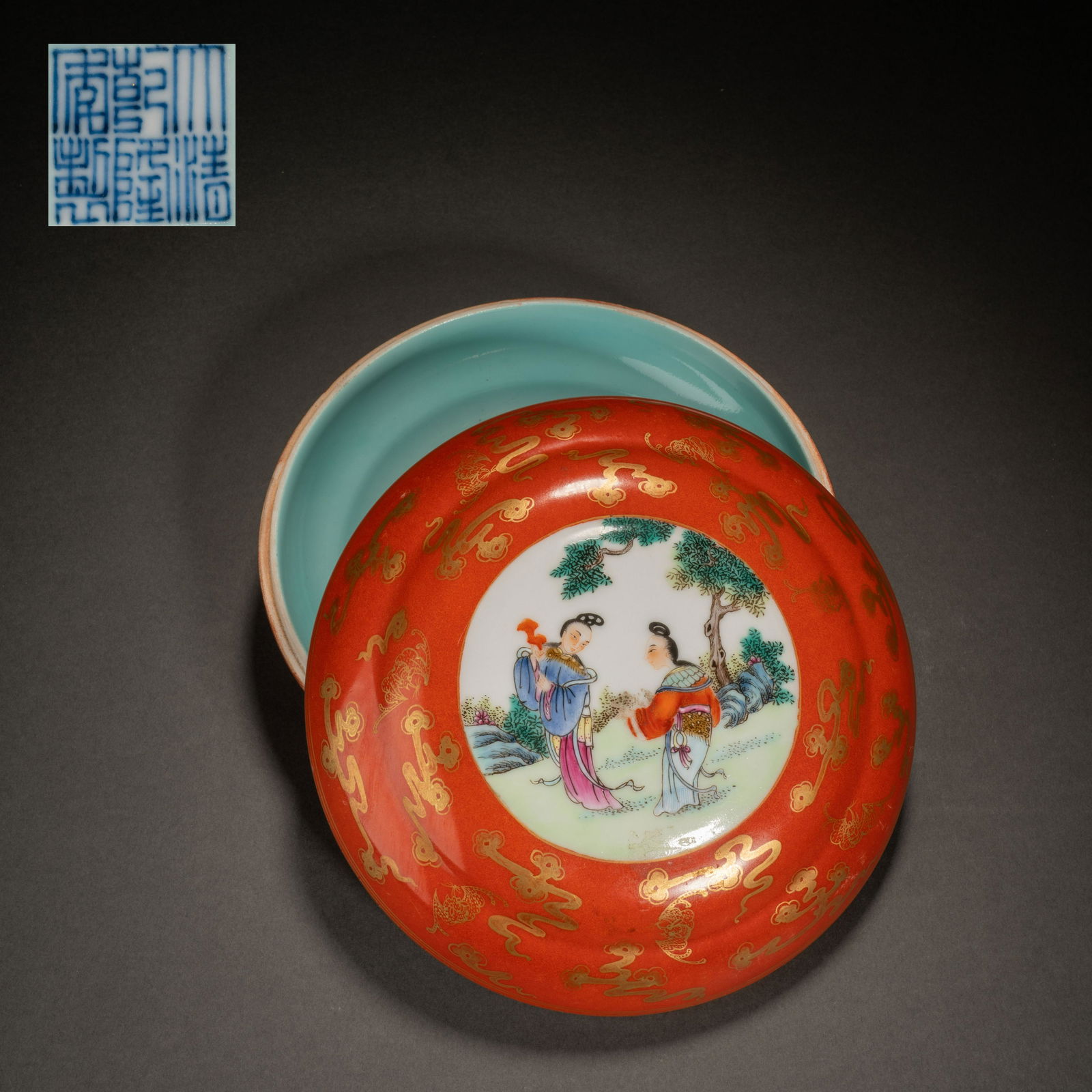 Qing Dynasty Enamel Figure Lid Box (1 of 6)