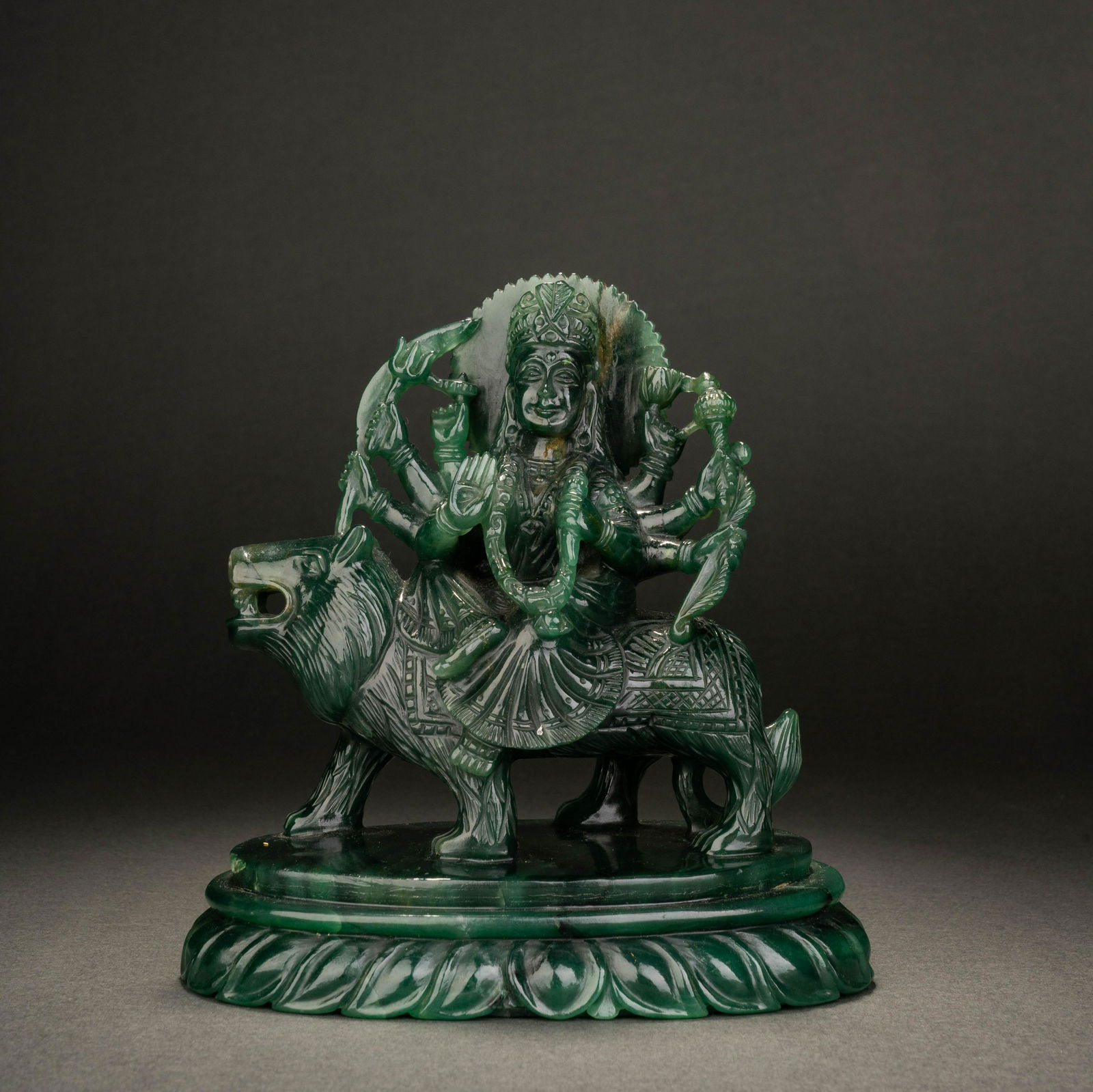 Qing Dynasty Seated Statue of Jasper King Kong Buddha (1 of 10)