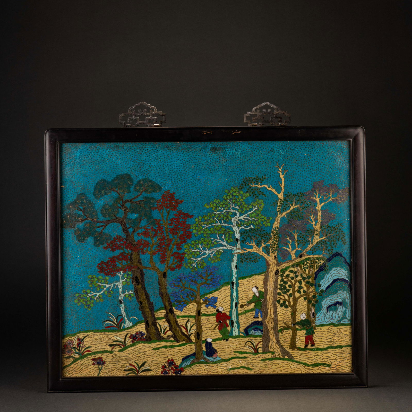 Qing Dynasty Bronze Cloisonne Enamel Hanging Screen (1 of 11)