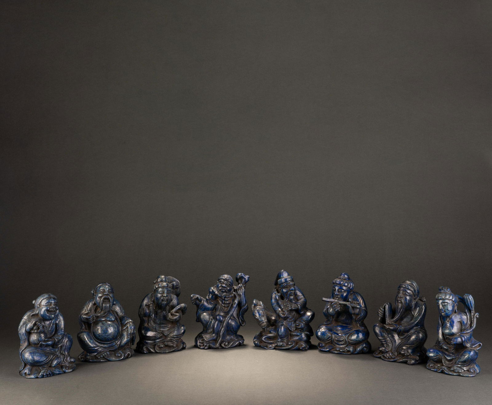 Qing Dynasty Lapis Lapis Eight Immortals Seated Figures (1 of 16)