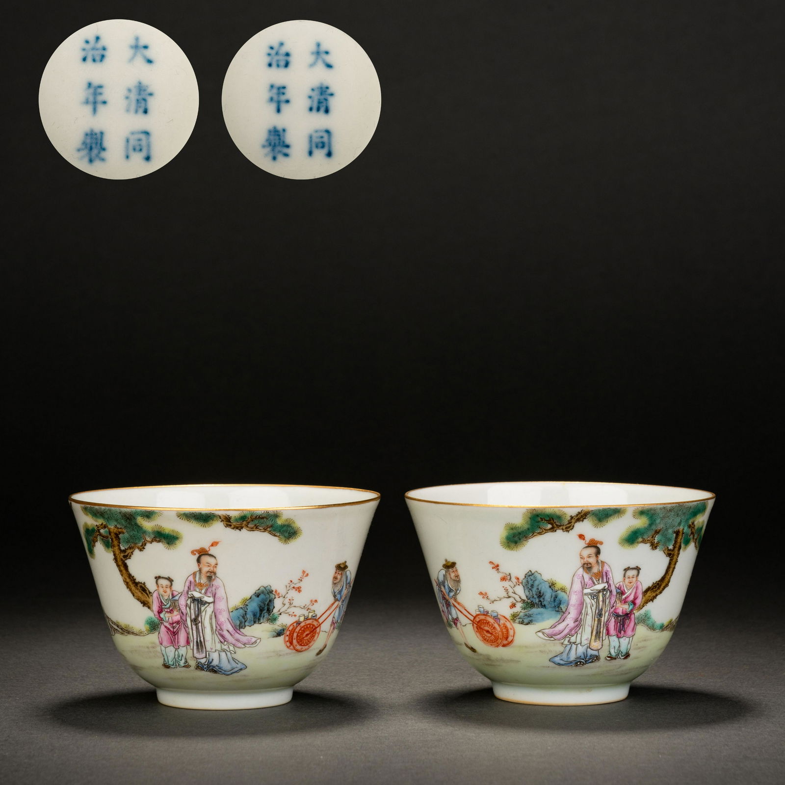 Qing Dynasty Tongzhi Pastel Character Story Cup (1 of 10)