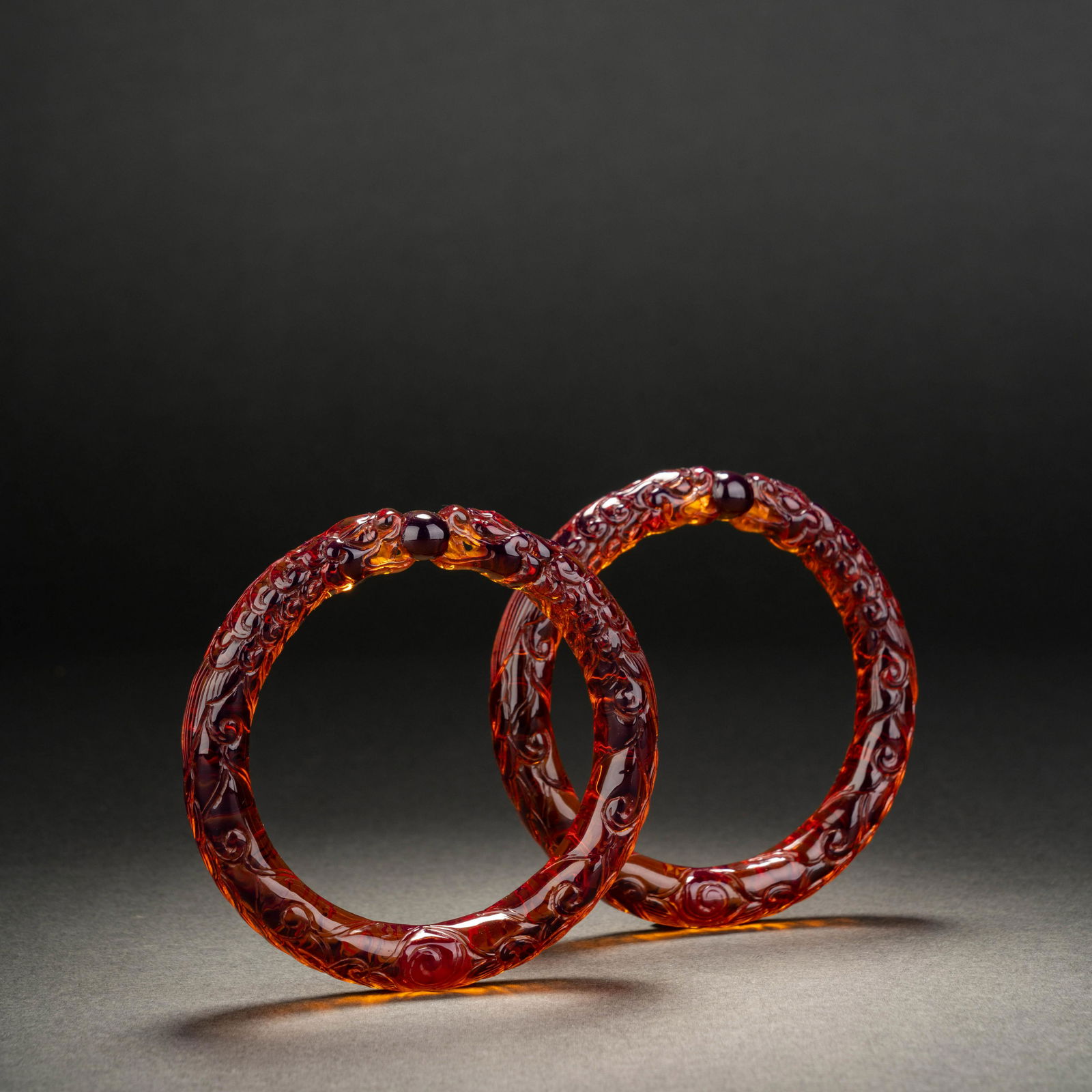 Qing Dynasty Amber Dragon Bracelet (1 of 6)