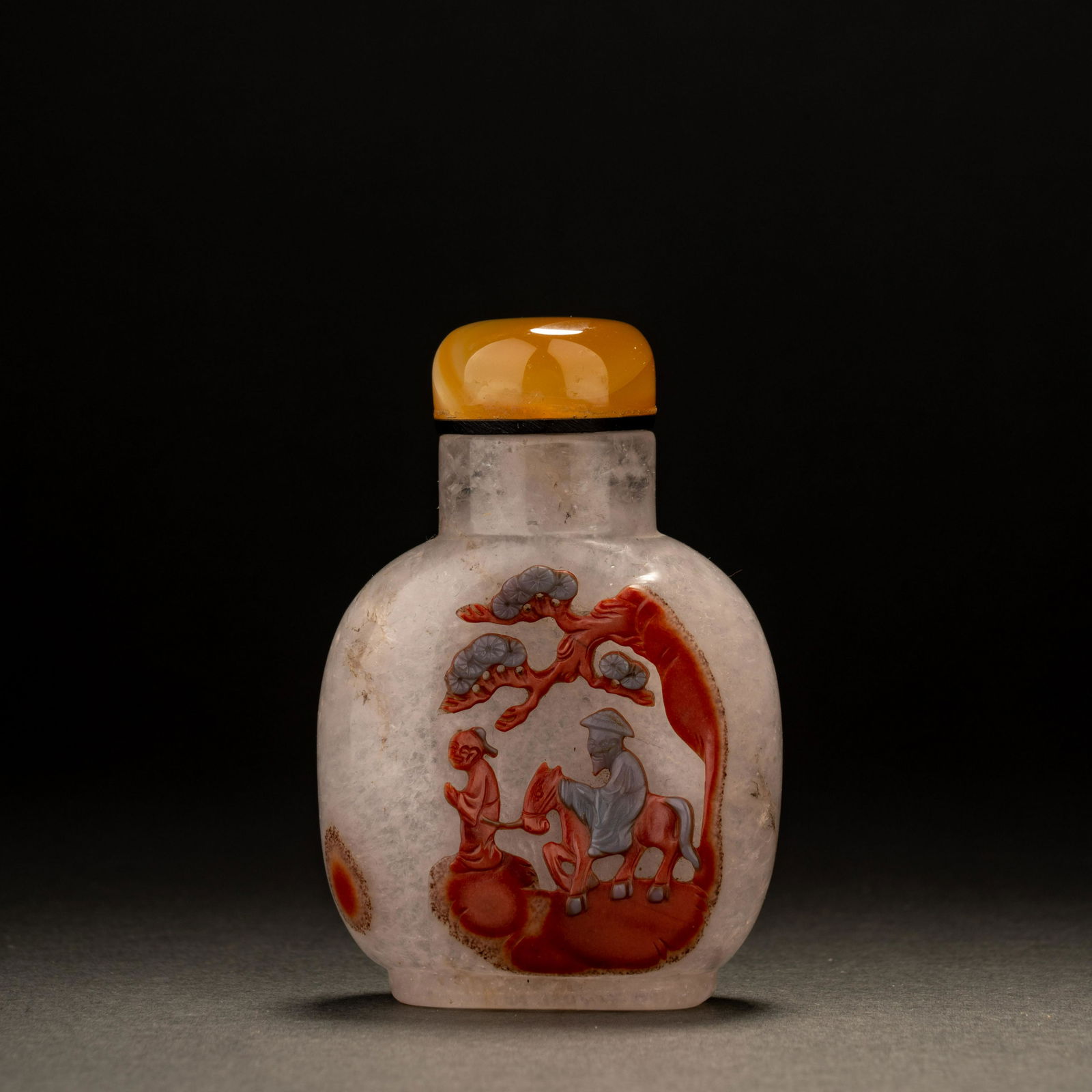 Qing dynasty crystal figure snuff bottle (1 of 8)