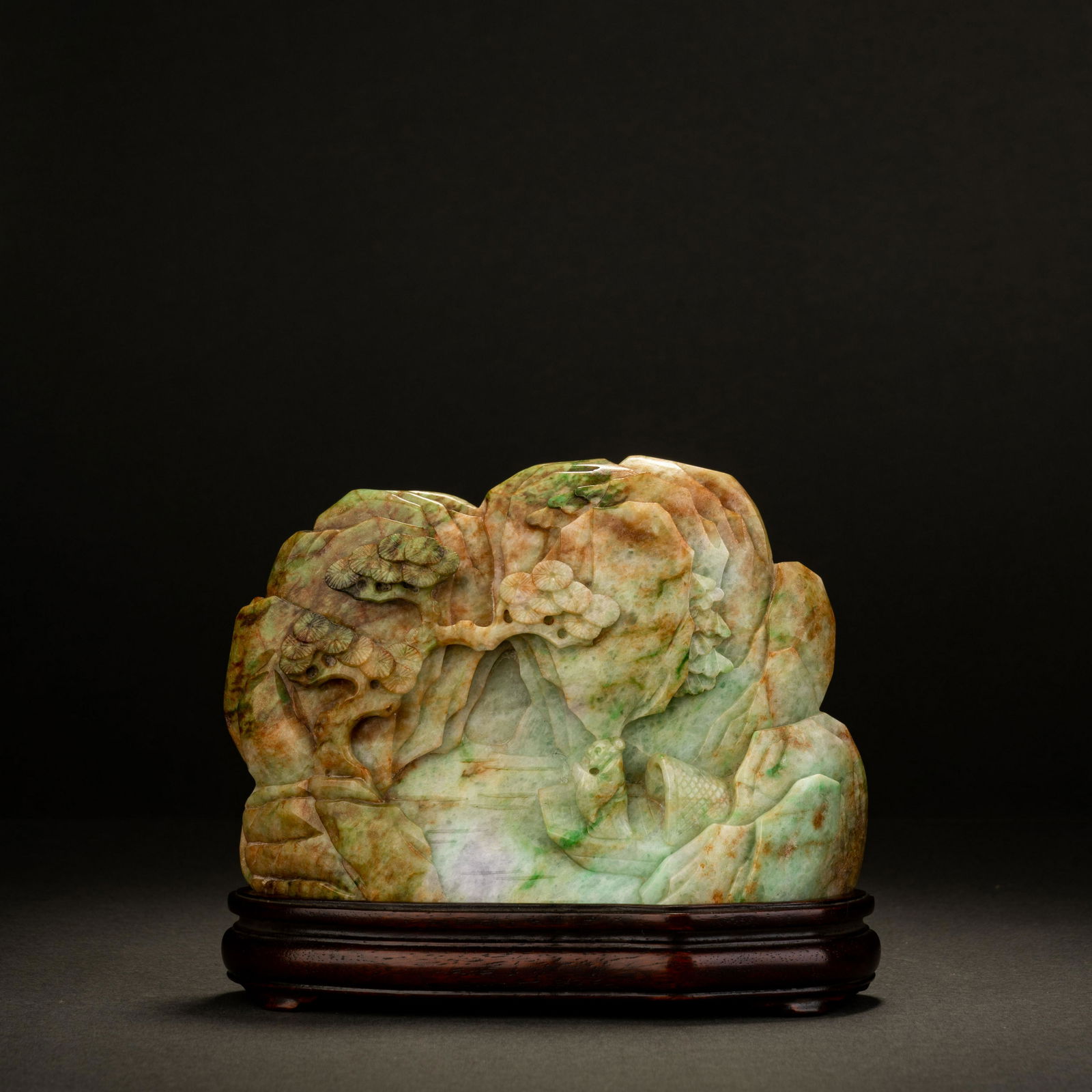 Qing Dynasty Emerald Landscape Figure Ornament (1 of 10)