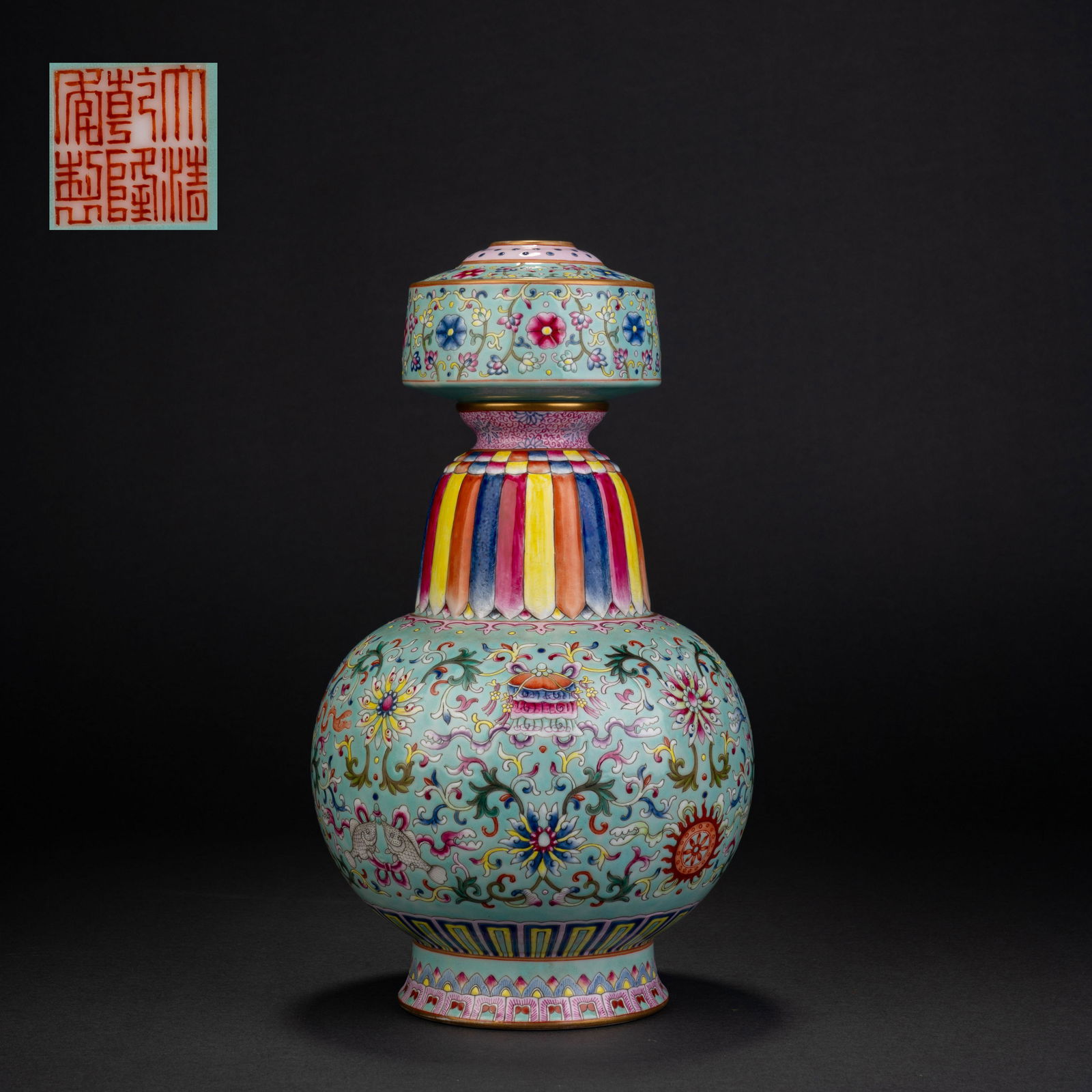 A Qing Qianlong Vase with Eight Treasures (1 of 10)