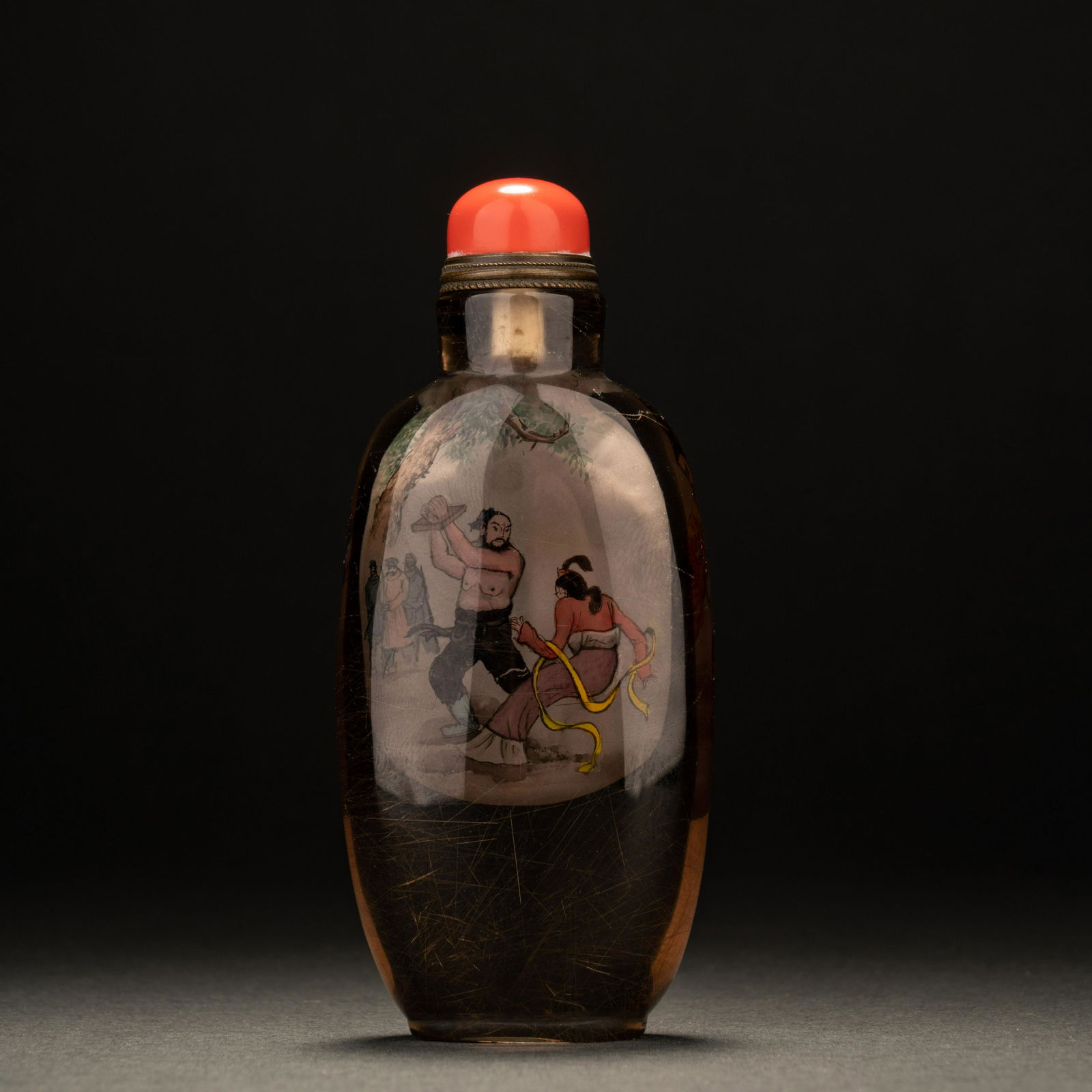 Qing Dynasty Crystal Character Story Snuff Bottle (1 of 7)