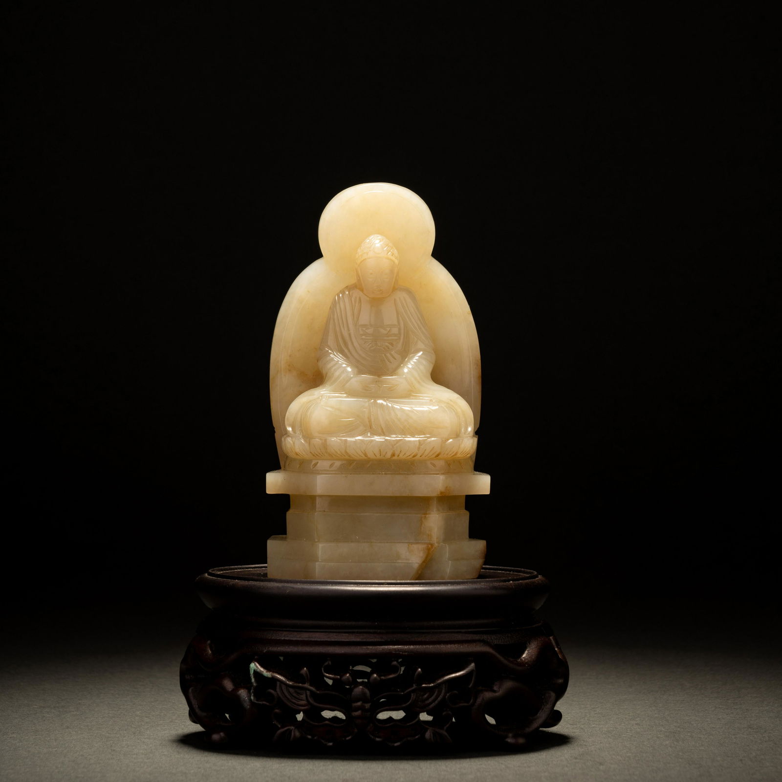 Tang Hetian Jade Buddha Seated Statue (1 of 9)