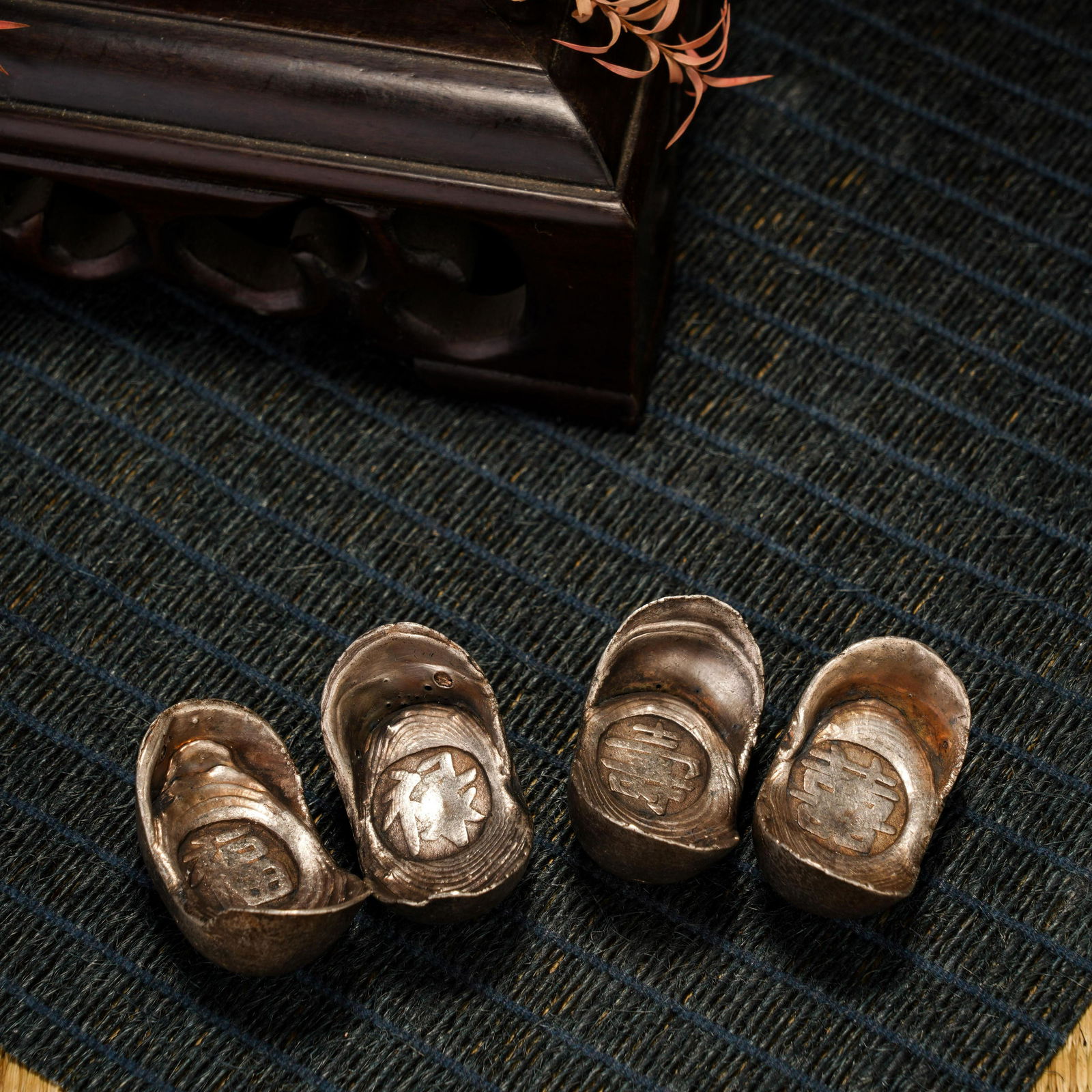 Qing Dynasty Fu Lu Shou Xi Silver Ingot (1 of 8)