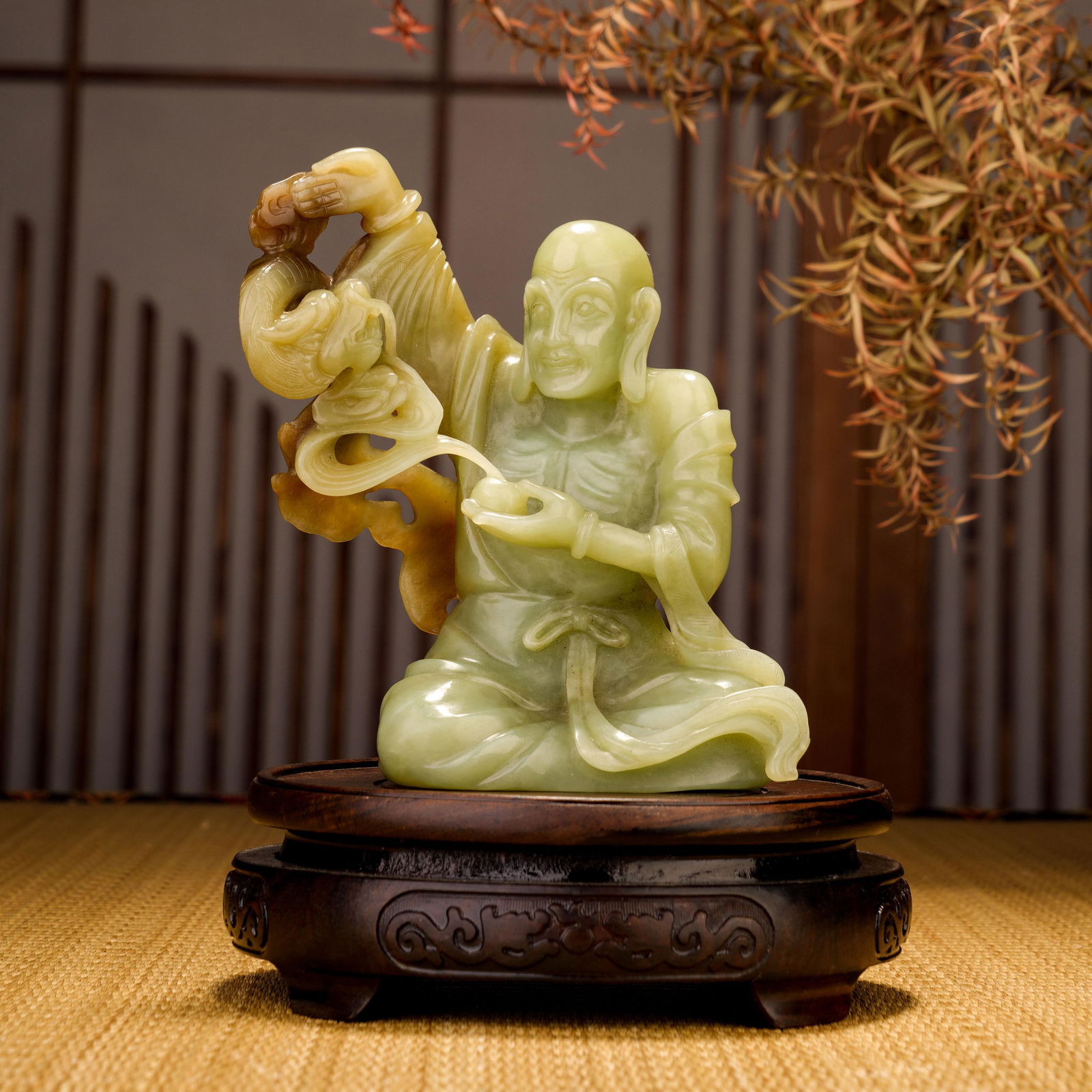 Qing Dynasty Hotan Jade Subduing Dragon Damo (1 of 11)