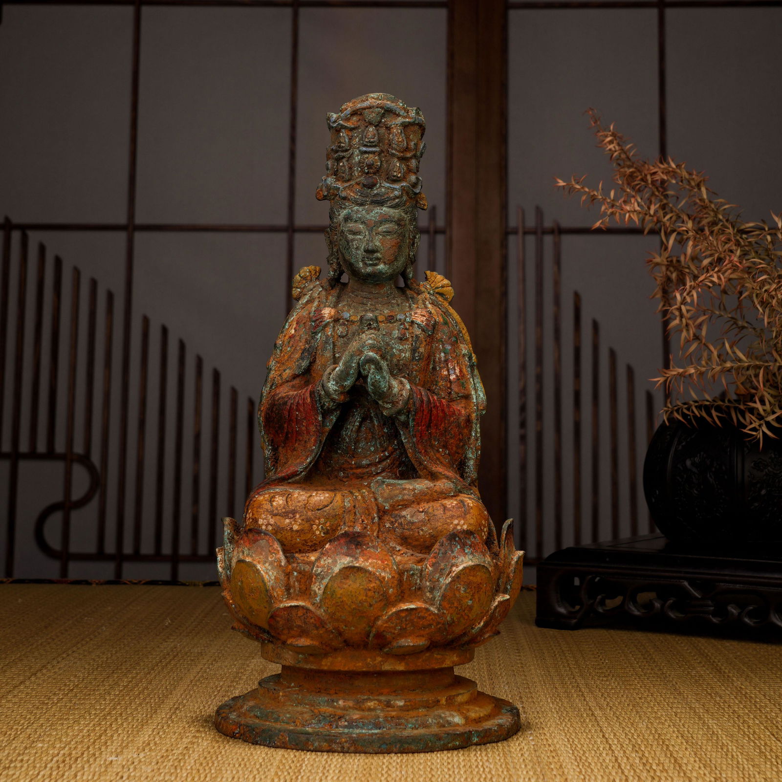 Liao Dynasty Bronze Painted Buddha Statue (1 of 10)
