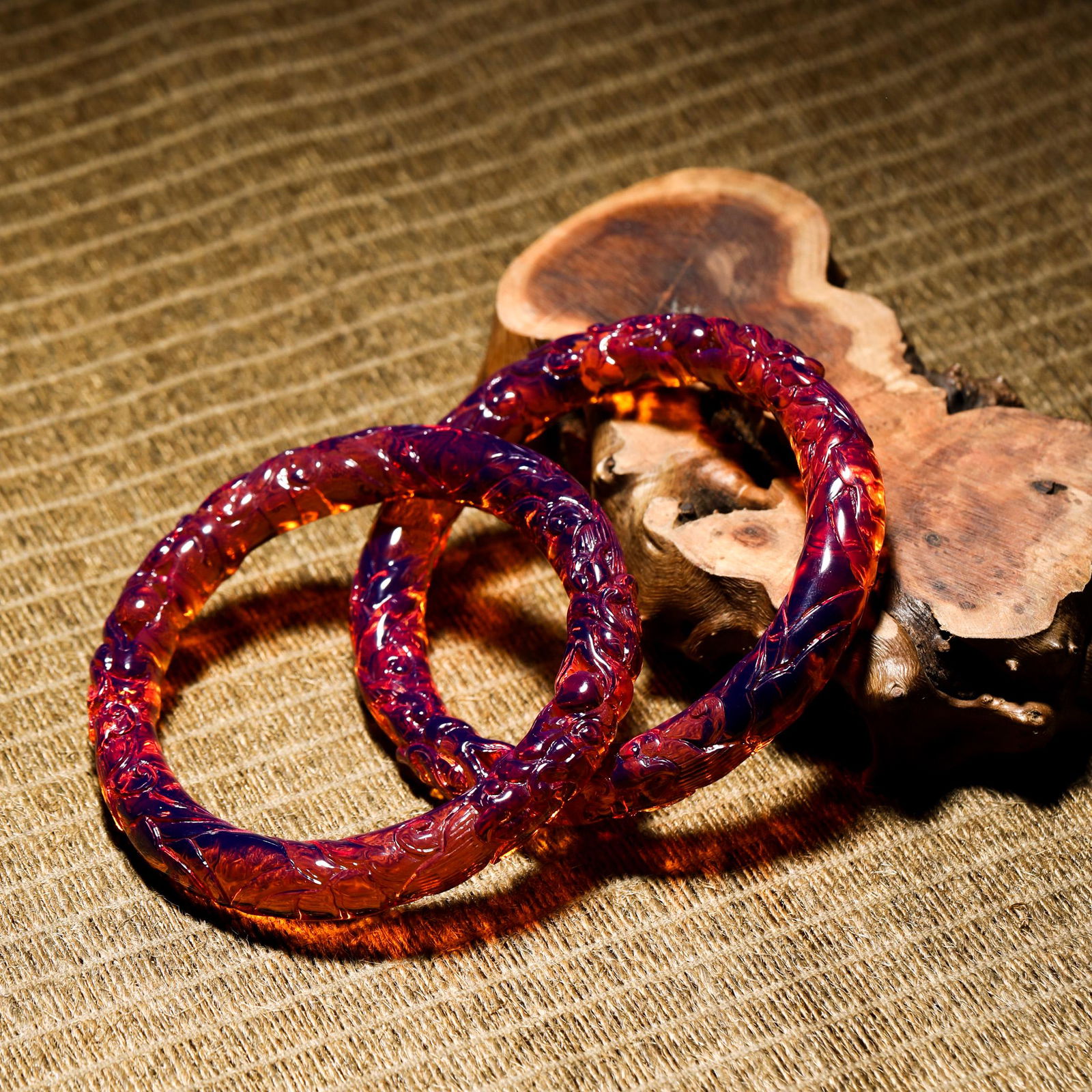 Qing Dynasty Amber Dragon Bracelet (1 of 8)