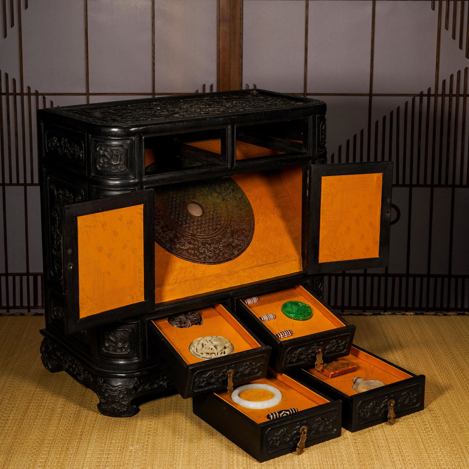 Qing Dynasty Red Sandalwood Treasure Box (1 of 13)