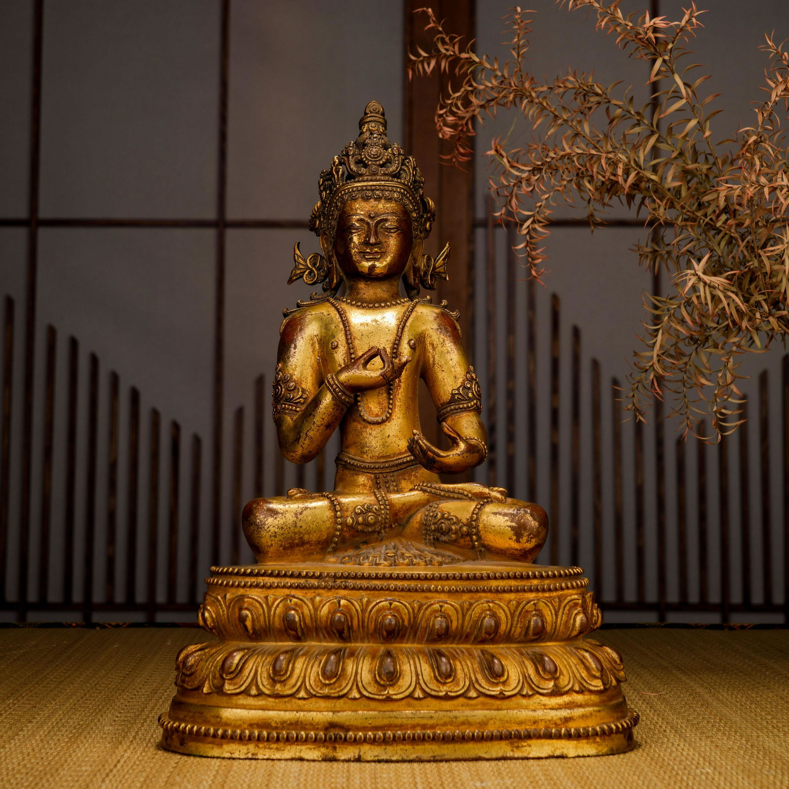 Ming Dynasty Gilt Bronze Buddha Statue (1 of 9)