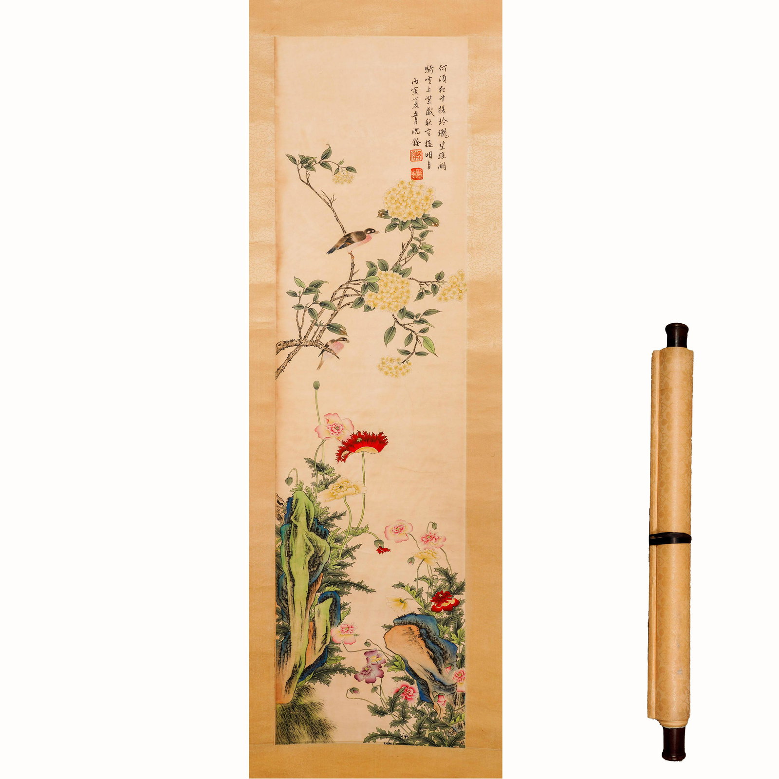 Shen Quan Flower and Bird Vertical Scroll (1 of 7)