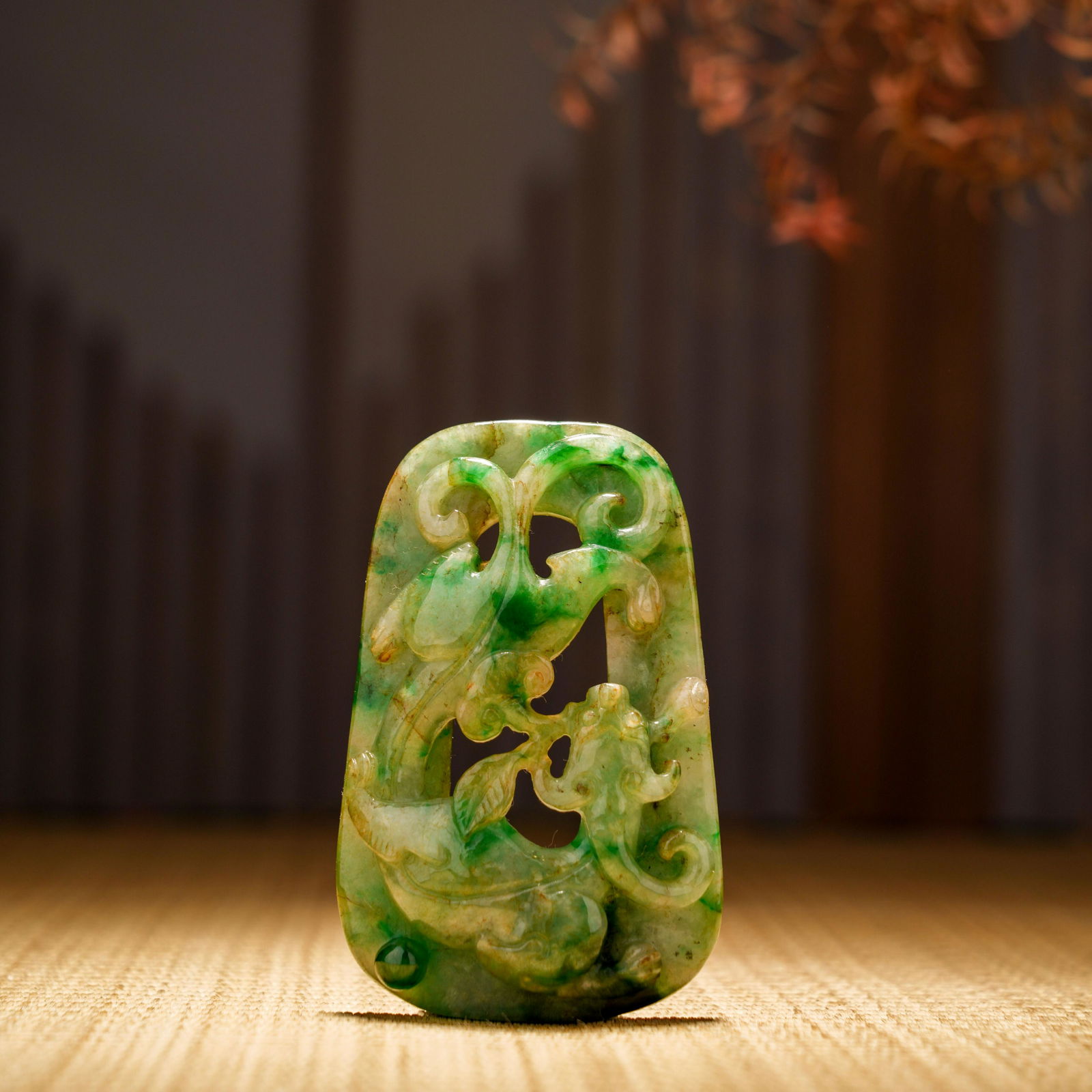 Qing Dynasty Jadeite Chilong Pattern Pendant (1 of 9)