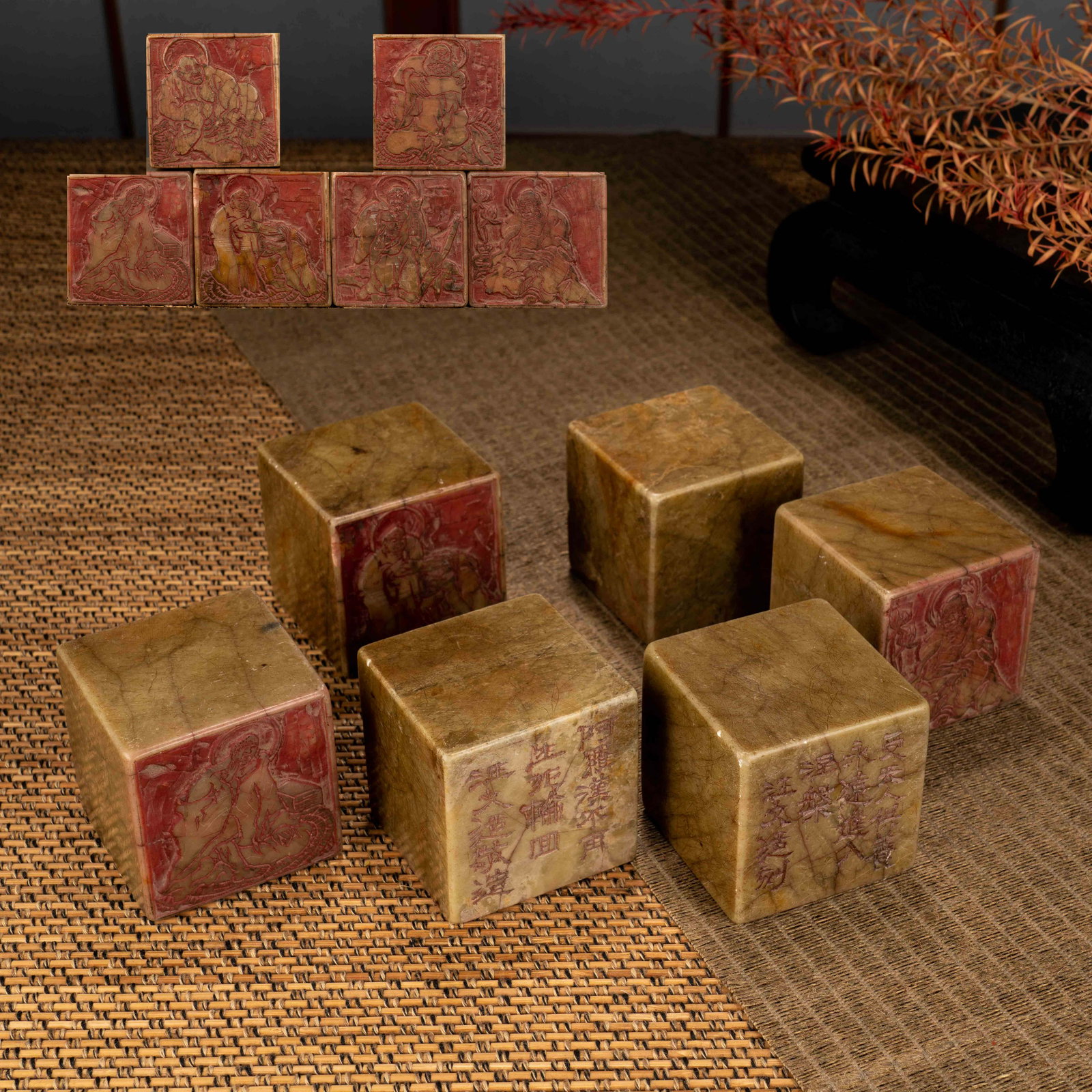 Qing Dynasty Shoushan Stone Inscription Arhat Seal (1 of 8)