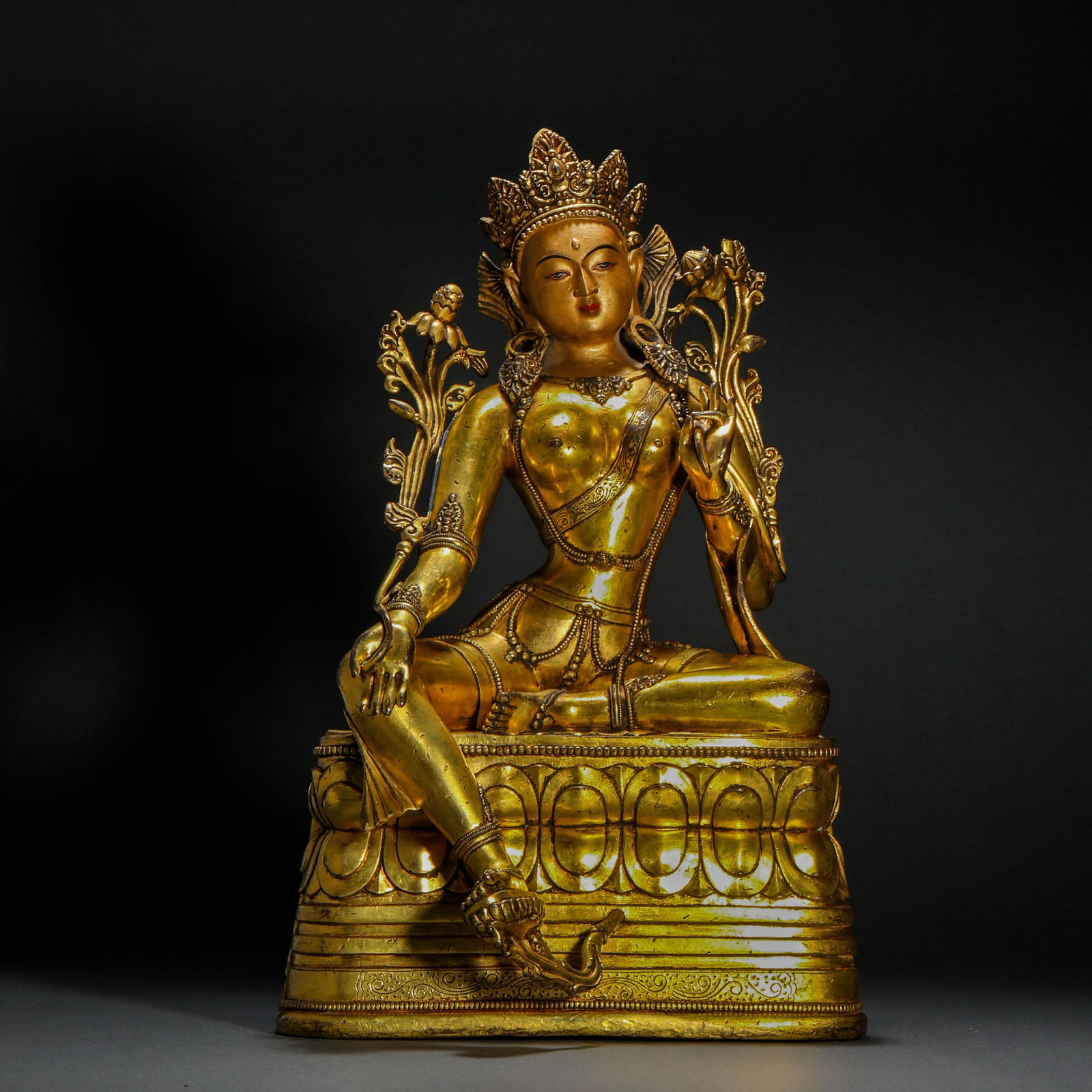 Qing Dynasty Gilt Bronze Statue of Tara (1 of 9)