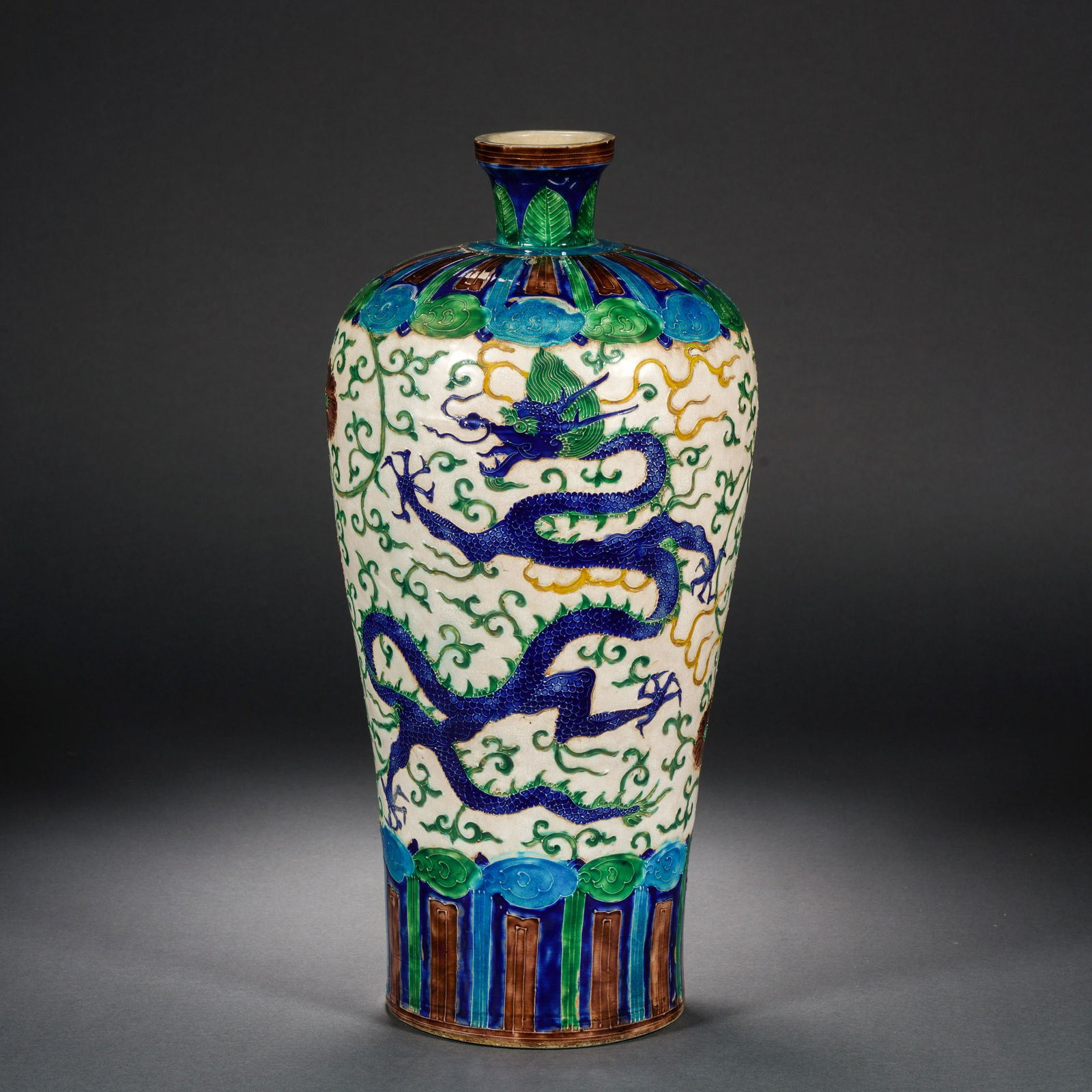 Enamel plum vase with dragon pattern (1 of 11)