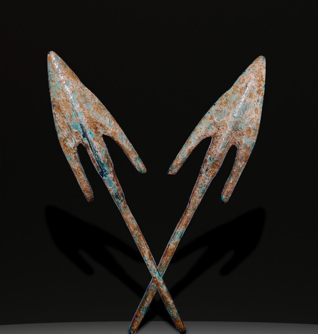 Ancient Weapons: Ancient Bronze Ballistic Arrowhead, Biblical Period, Old Testament , 1200 BC- 600 BC