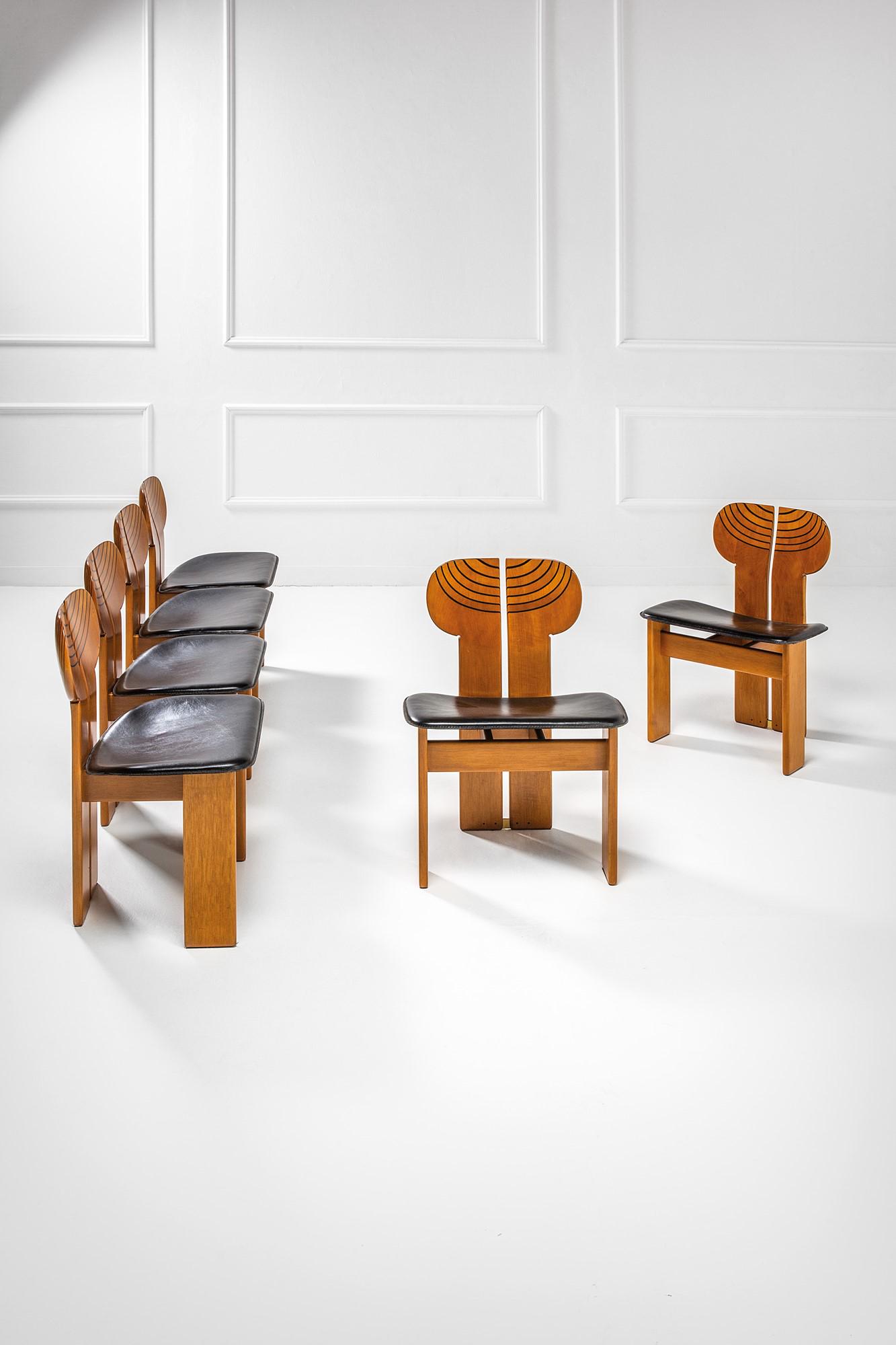 Sei sedie Africa della serie Artona, Afra e Tobia Scarpa (1 of 4)