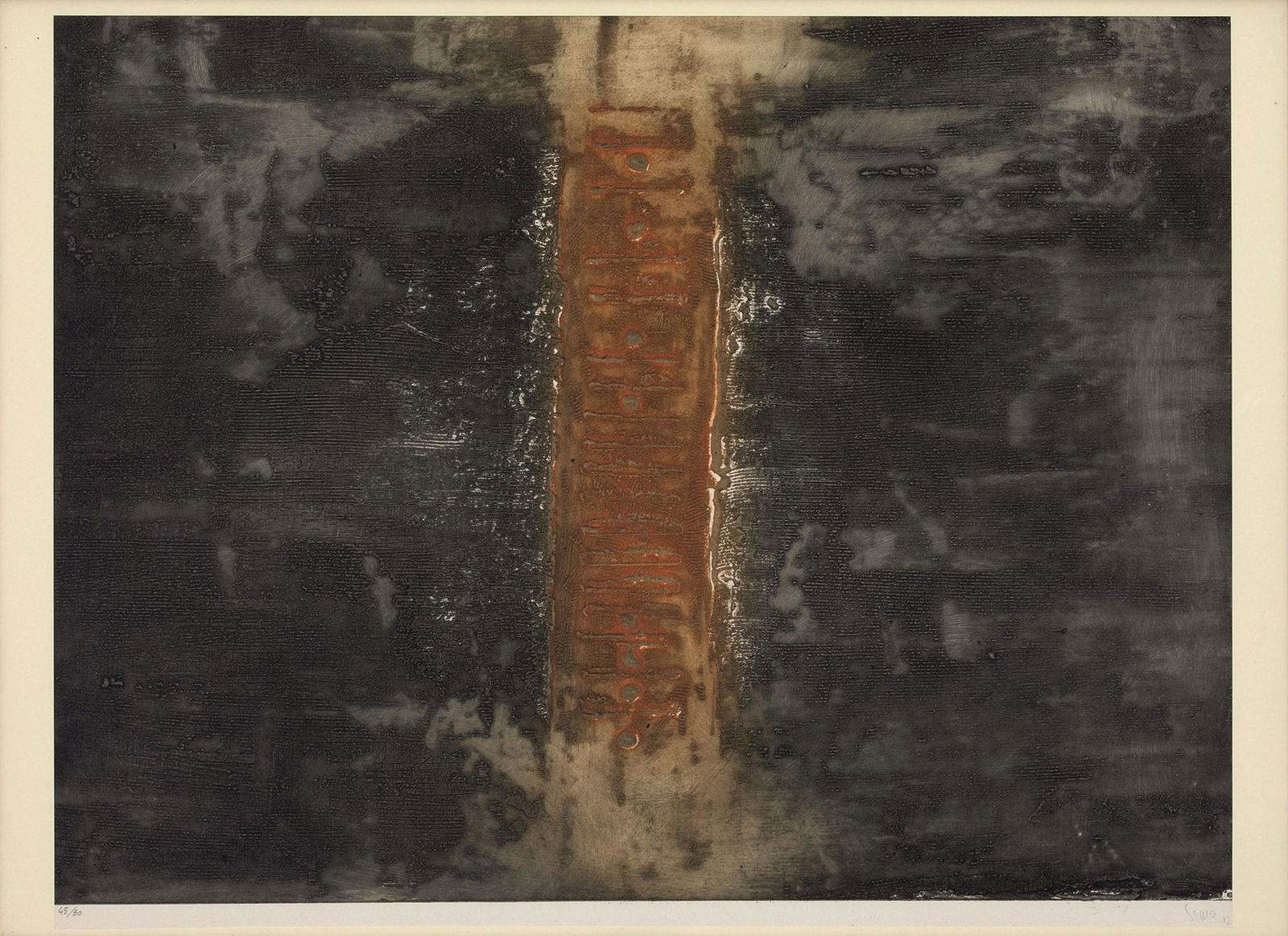 Raymundo Sesma, Senza titolo: Senza titolo1982Litografia e Carborundum su carta.Firmato a mano, datato e numerato 45/50.cm 55x75, cm 72x91