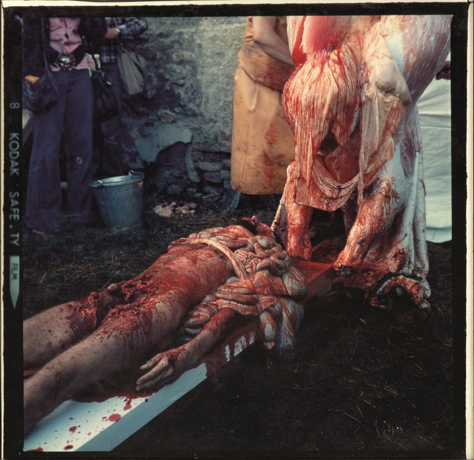 Hermann Nitsch, Action n. 50: Action n. 501970 ca.Stampa fotografica vintage a colori.Probabilmente stampata a partire da una diapositiva originale.cm 75x78, cm 81x82