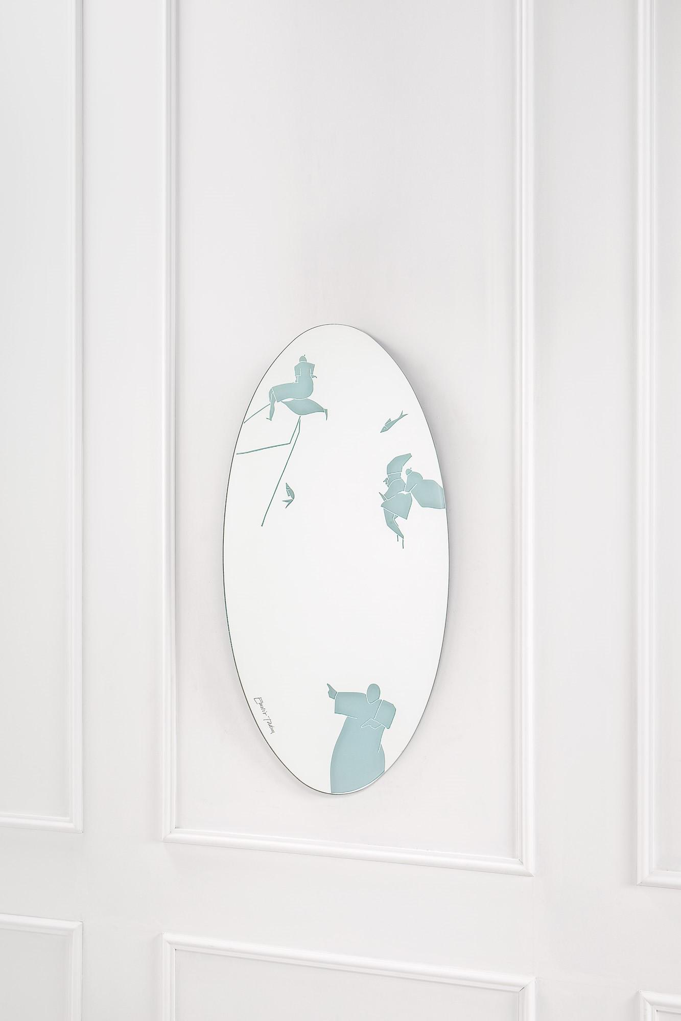 Emilio Tadini, Specchiera ovale della serie Fiabe (1 of 2)
