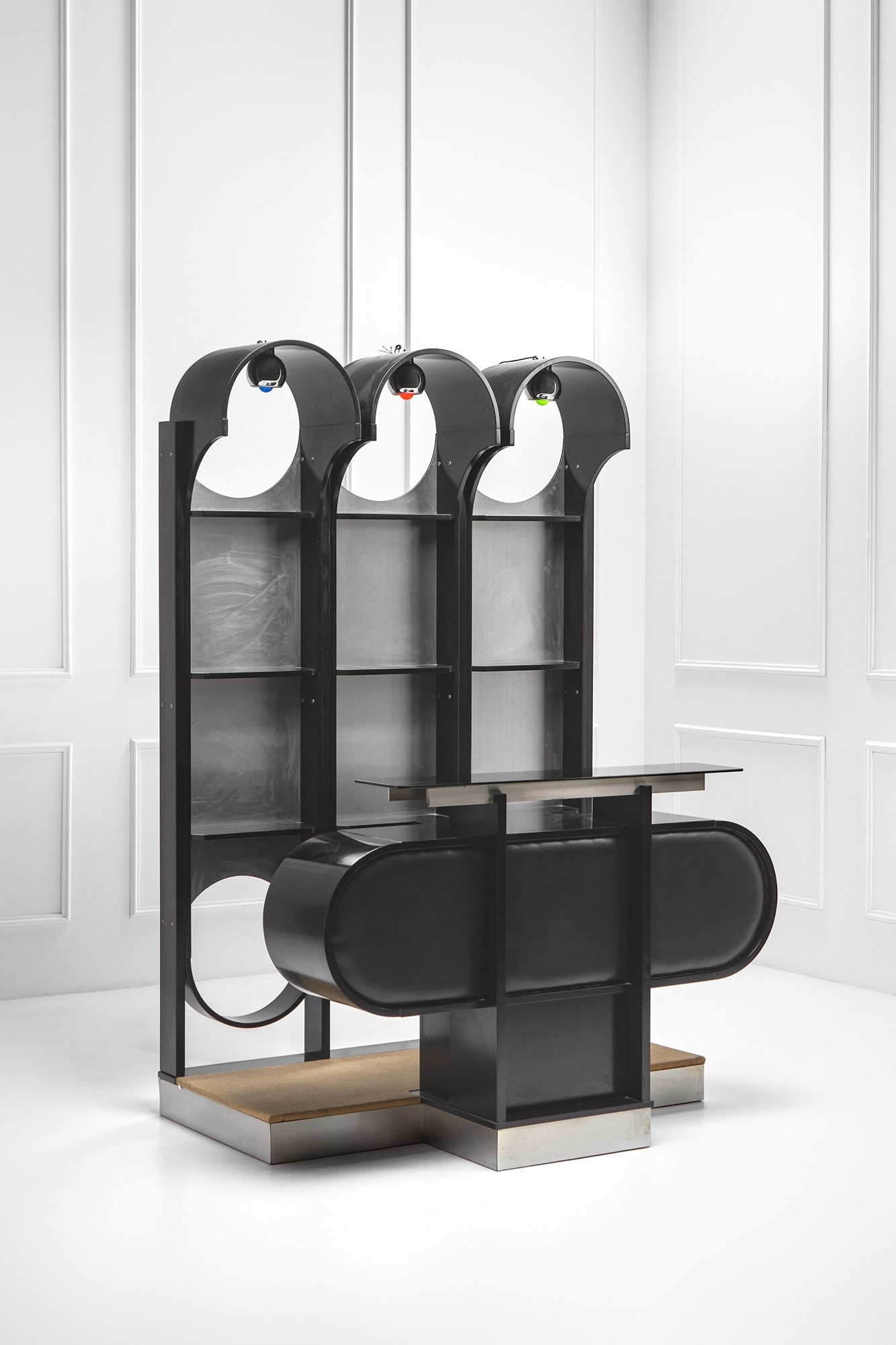 Acerbis (attr.), Mobile bar nero (1 of 3)