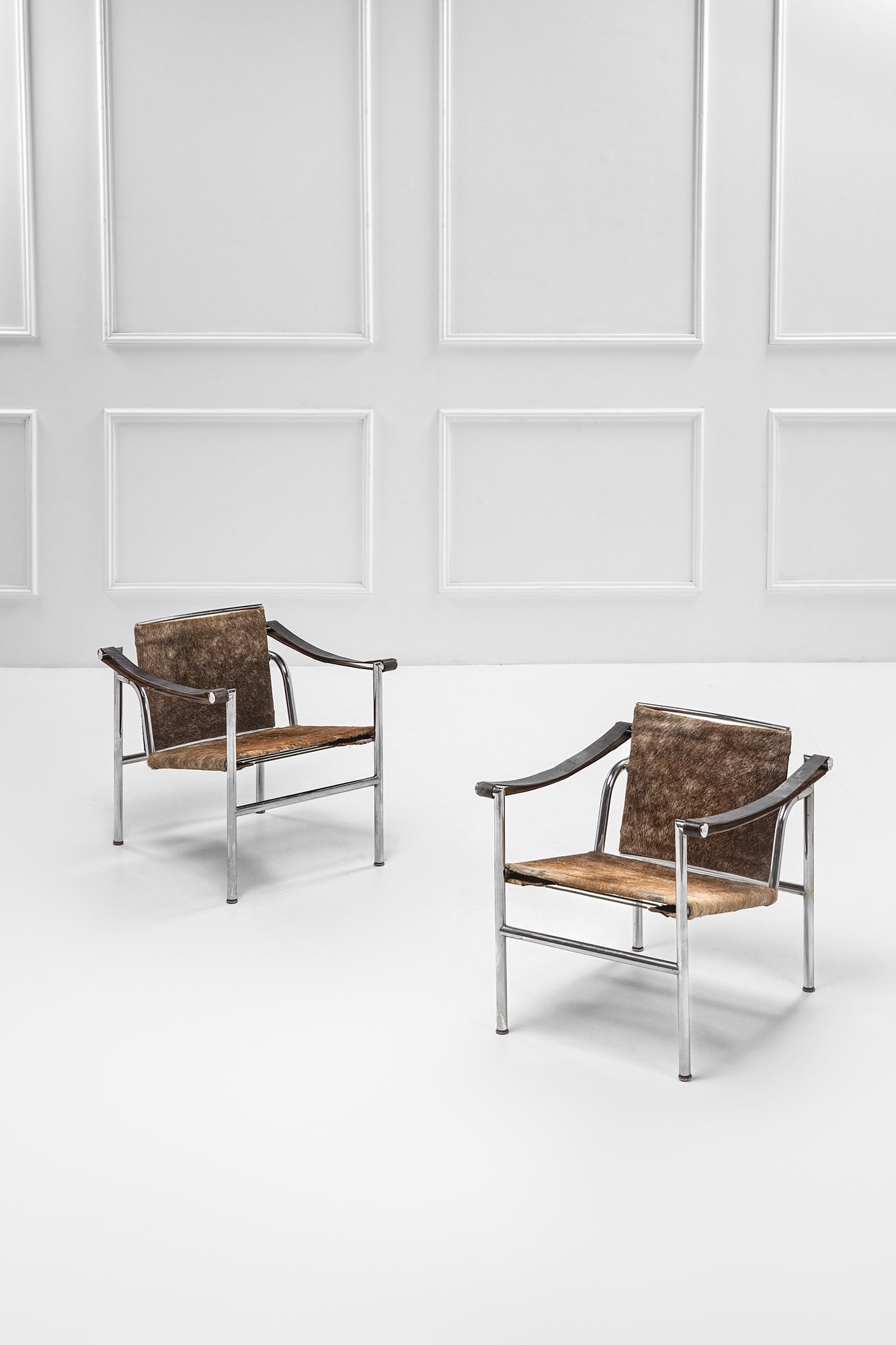 Pierre Jeanneret - Charlotte Perriand - Le Corbusier, Due poltrone basculanti mod. LC1 (1 of 5)