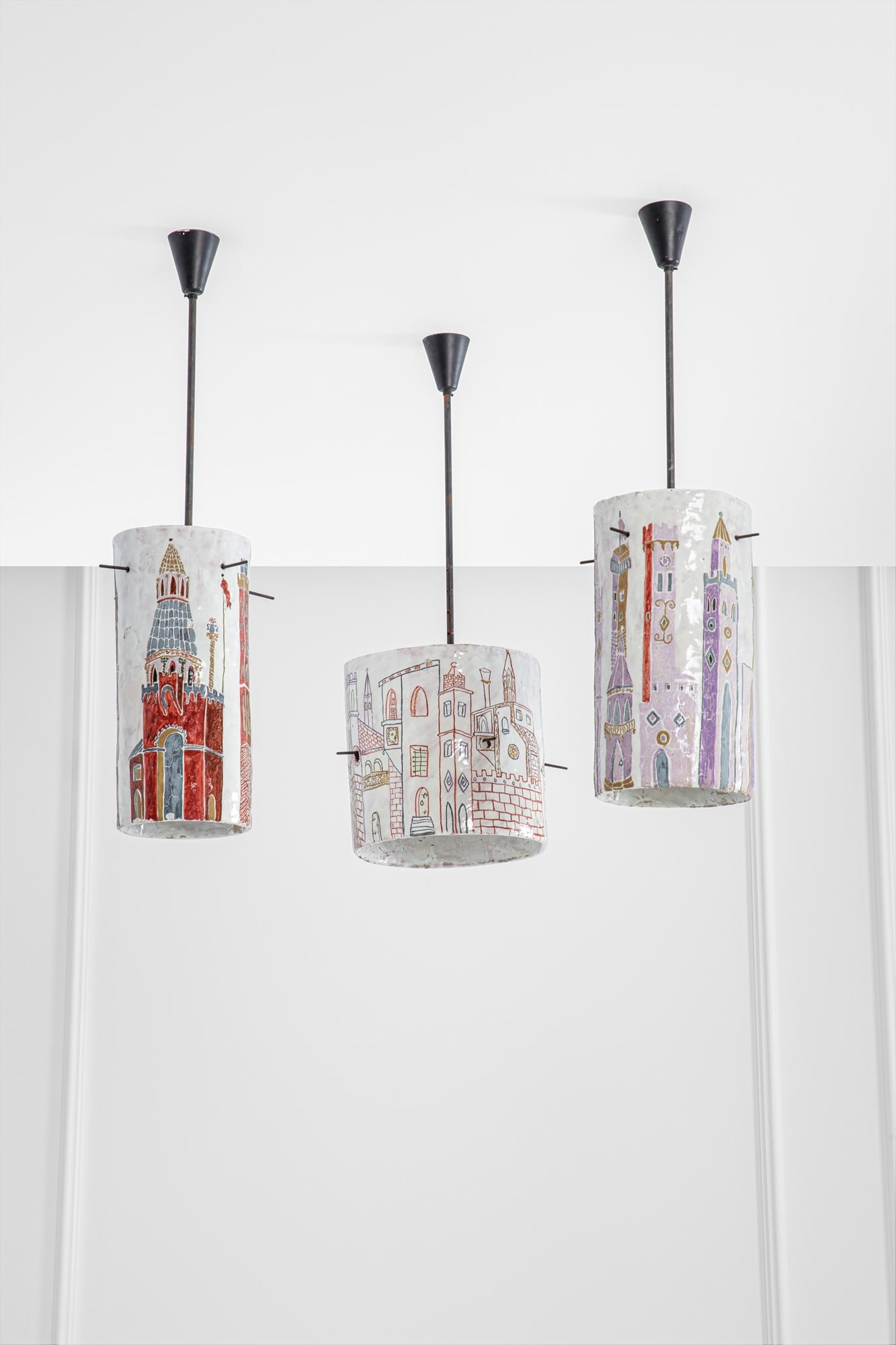 Emanuele Luzzati (attr.). Tre lampade a sospensione (1 of 4)