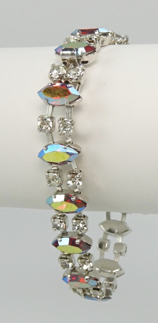 Vintage B. David Aurora Borealis Rhinestone Bracelet (1 of 3)