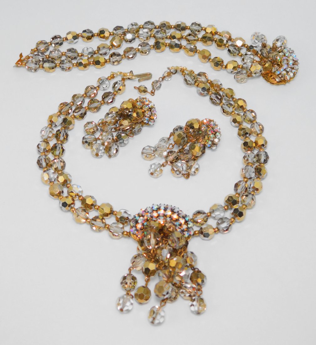 Vintage Metallic Crystal Bead Parure (1 of 9)